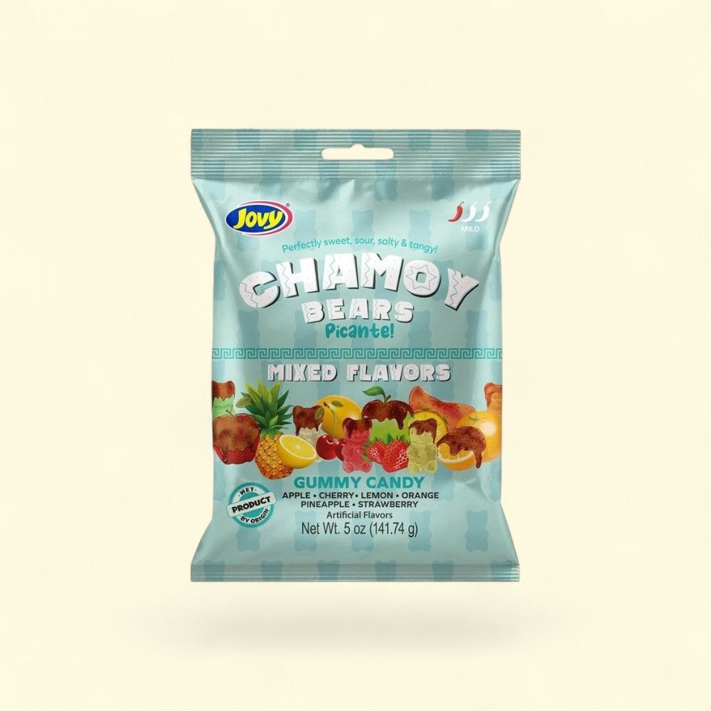 Jovy Chamoy Gummy Bears, Mixed Flavors, 5oz Peg Bag — authentic US product shipped worldwide by Treatspree