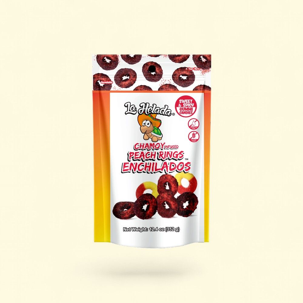 La Helada Gummy Peach Rings Enchilados 12.4oz — authentic US product shipped worldwide by Treatspree