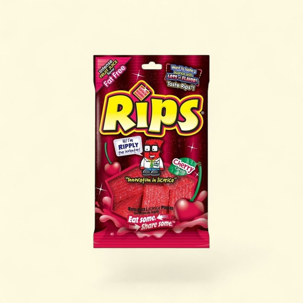 Rips Cherry Bite Size Pieces Candy - 4oz — authentic US product shipped worldwide by Treatspree