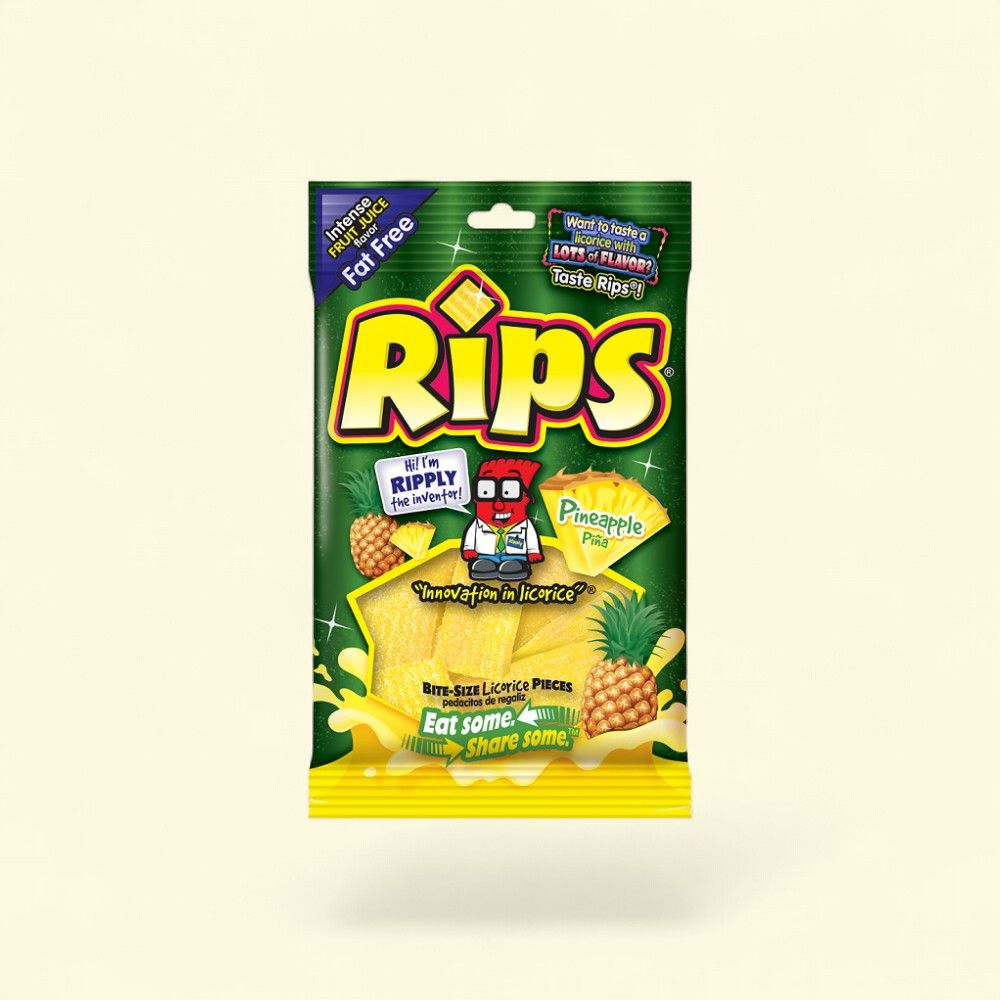 Rips Bite Size Pineapple Pieces Candy — authentic US product shipped worldwide by Treatspree