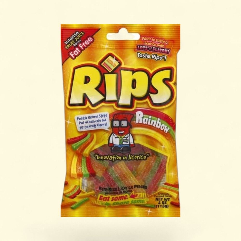 Rips Rainbow Bite Size Pieces, Peg Bag, 4 oz — authentic US product shipped worldwide by Treatspree