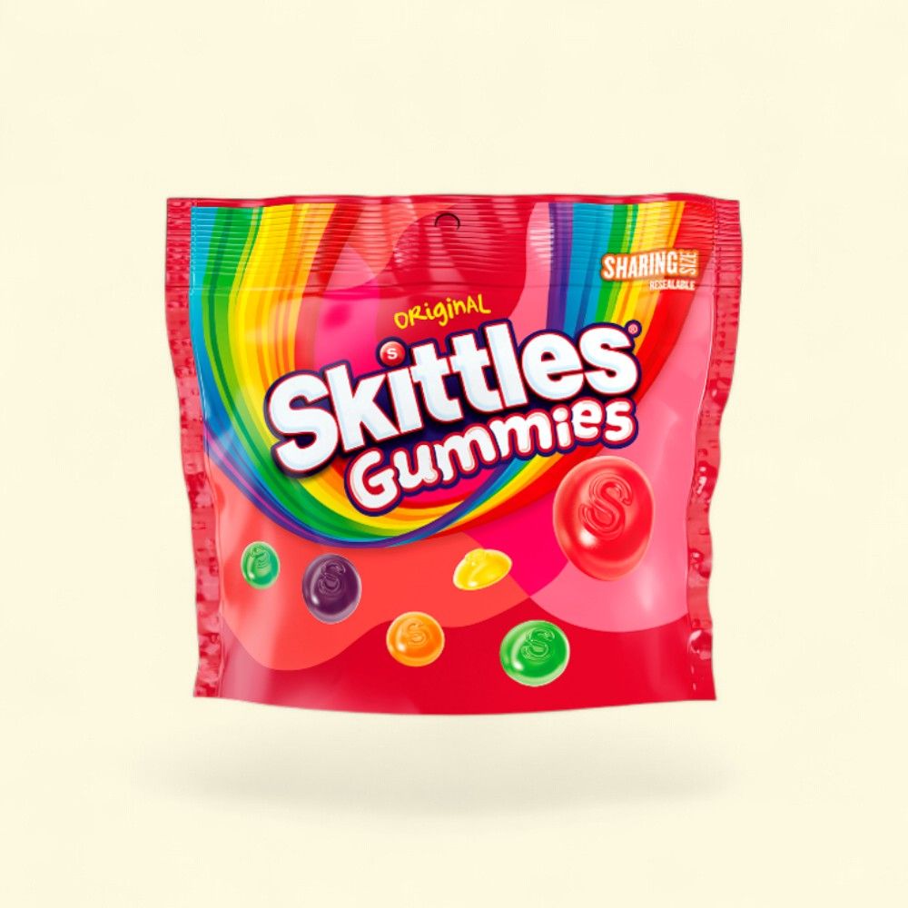 Skittles Original Gummies Chewy Candy Stand Up Bag 12oz — authentic US product shipped worldwide by Treatspree