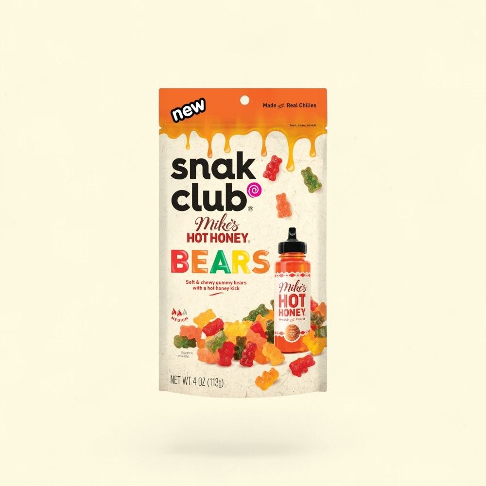 Snak Club Mike's Hot Honey Gummy Bears 4oz — authentic US product shipped worldwide by Treatspree