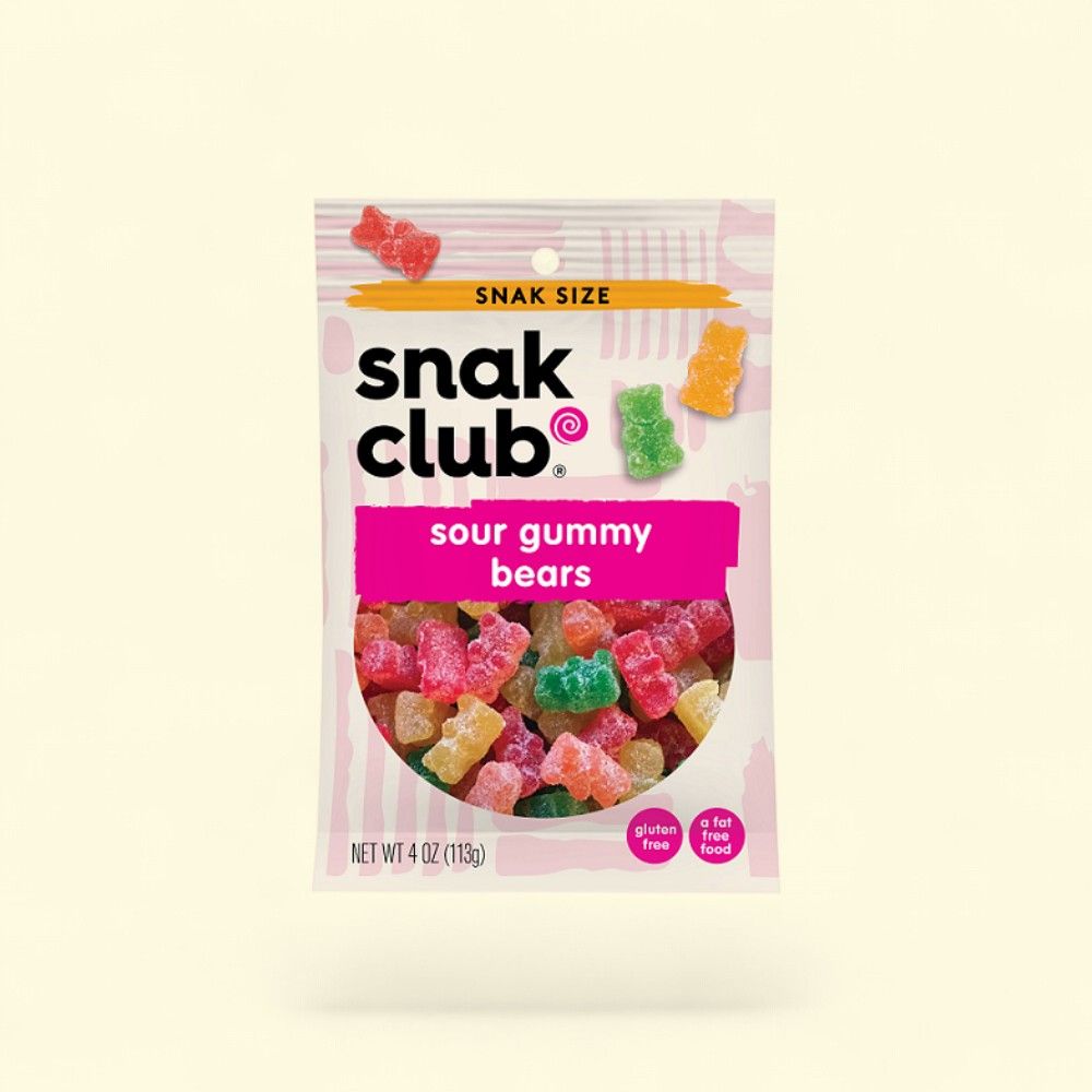 SNAK CLUB Sour Gummy Bears - 4oz — authentic US product shipped worldwide by Treatspree