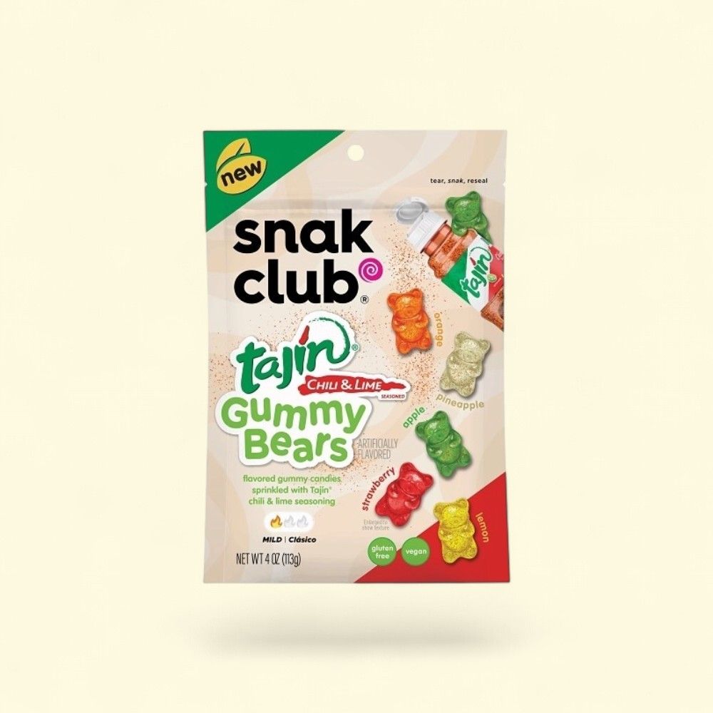 Snak Club Tajín Gummy Bears, Chili-Lime Seasoned, 4oz — authentic US product shipped worldwide by Treatspree