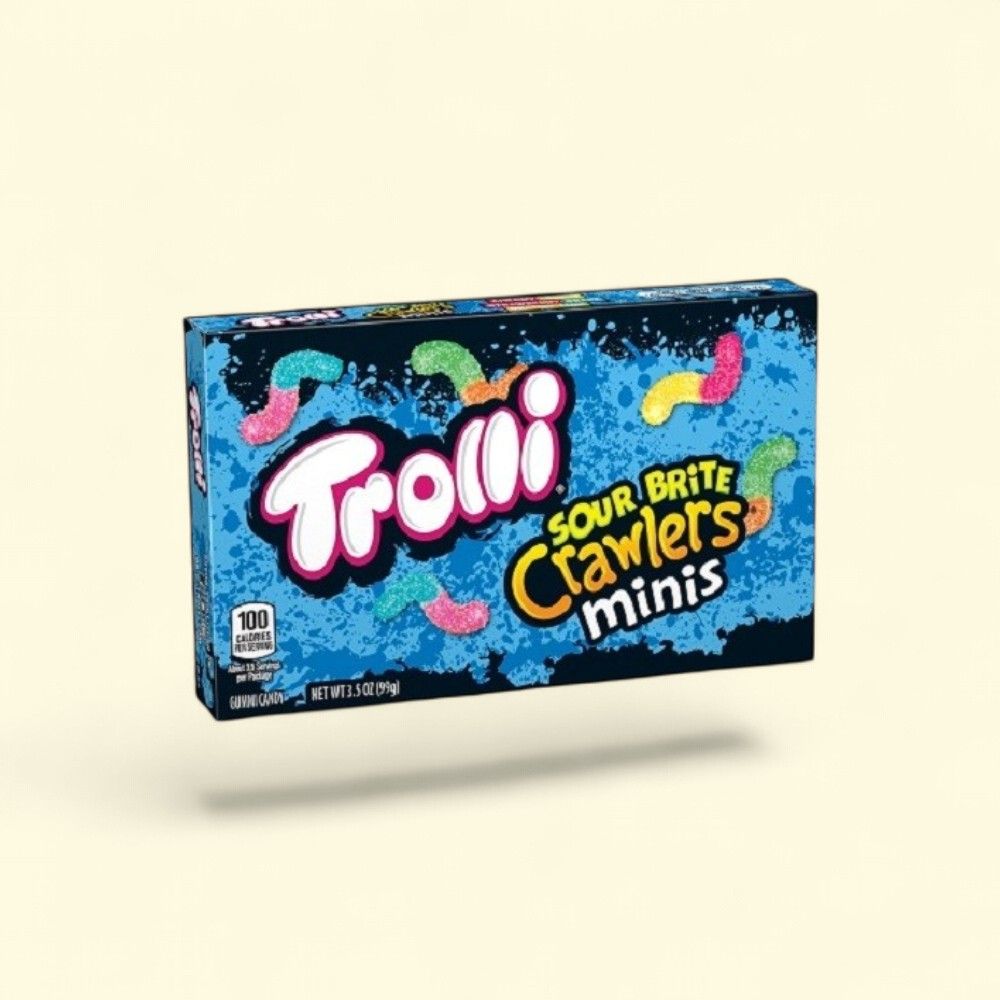 Trolli Sour Brite Crawlers Mini Gummy Worms - Theater Box 3.5oz — authentic US product shipped worldwide by Treatspree