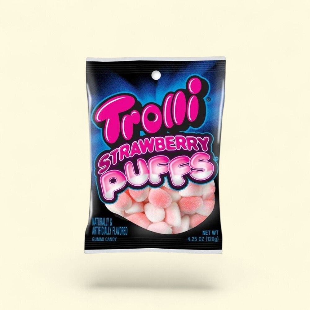 Trolli Strawberry Puffs Gummy Candy 4.25 Oz — authentic US product shipped worldwide by Treatspree