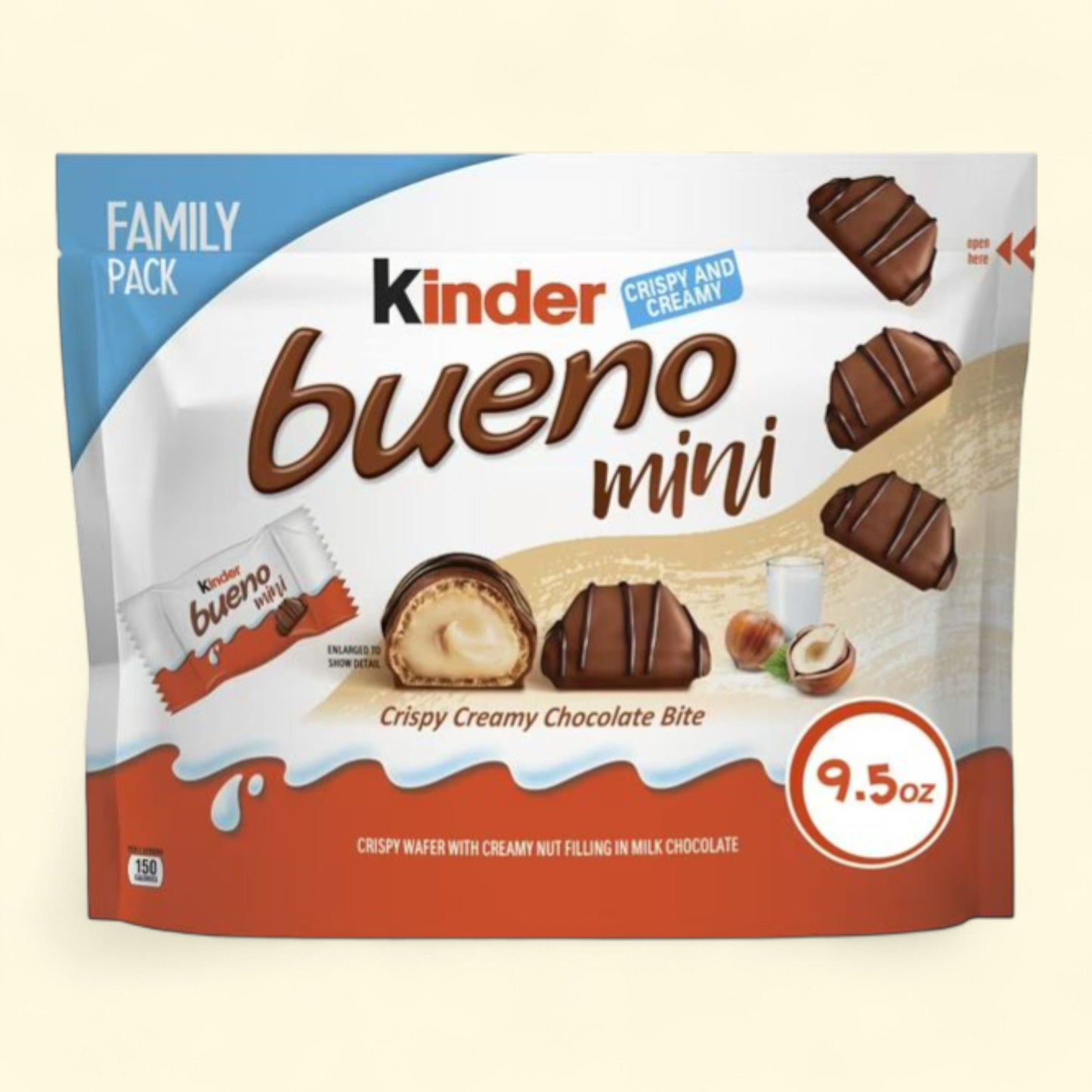 Kinder Bueno Mini, Milk Chocolate and Hazelnut Cream, 9.5 oz