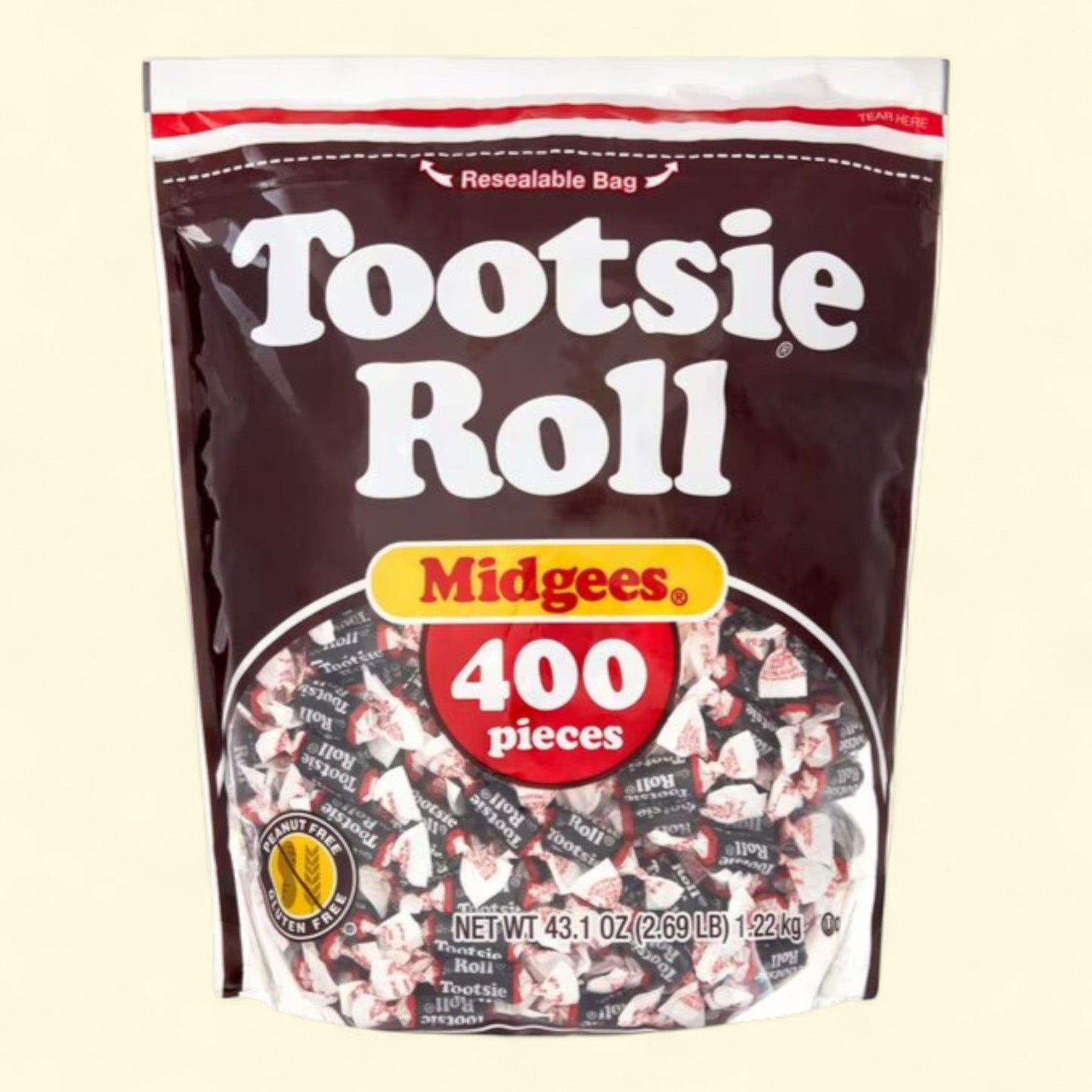Tootsie Roll, Midgees Chocolate Candy, 43.1 oz (400 Pieces)