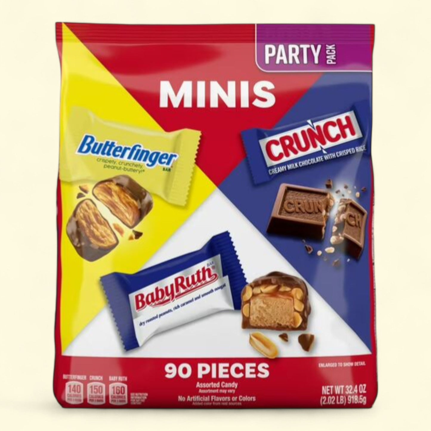 Butterfinger, CRUNCH, Baby Ruth, Assorted Minis Candy Bars, 32.4 oz