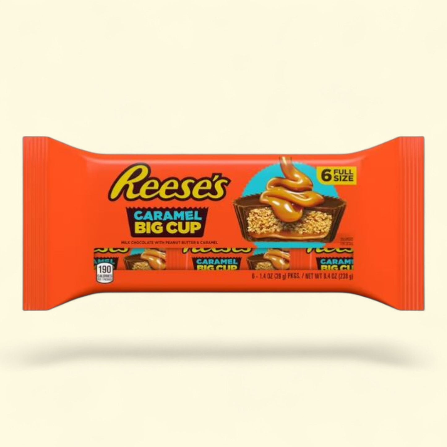 Reese's Big Cup Caramel Milk Chocolate Peanut Butter Cups, 1.4 oz, 6 Count