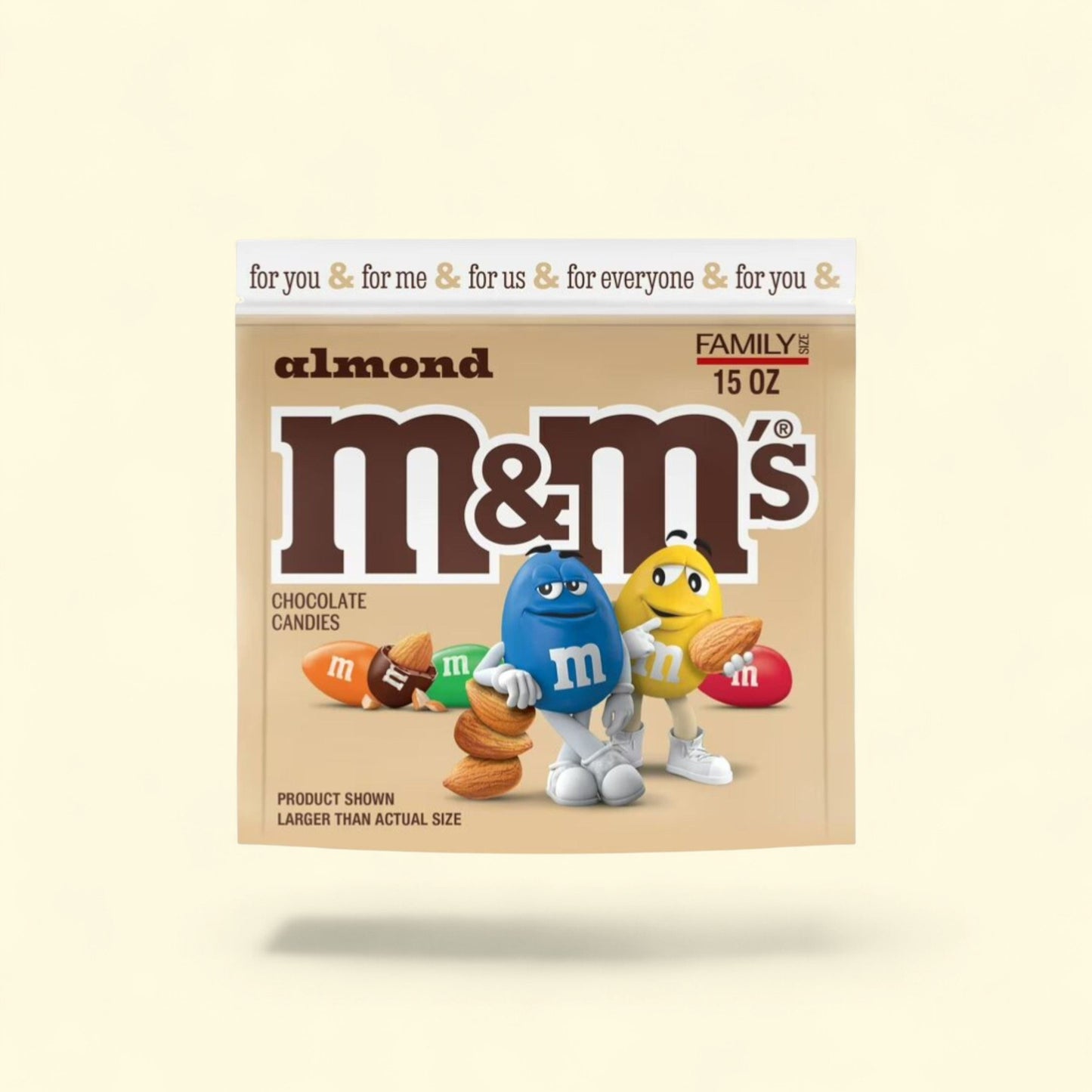 M&M's Almond Milk Chocolate Candy, Family Size 15 oz — authentic US product shipped worldwide by Treatspree
