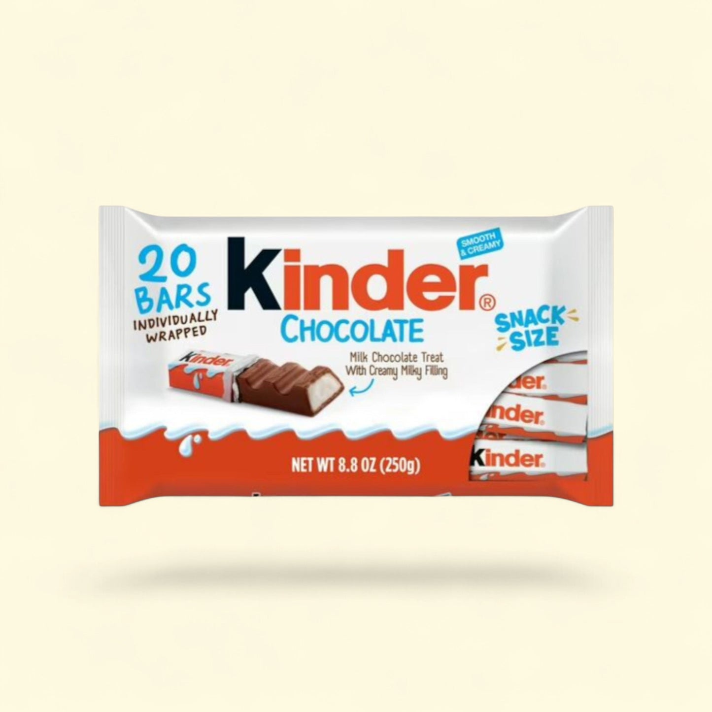 Kinder Chocolate, 20 Bars, 8.8 oz Bag — authentic US product shipped worldwide by Treatspree