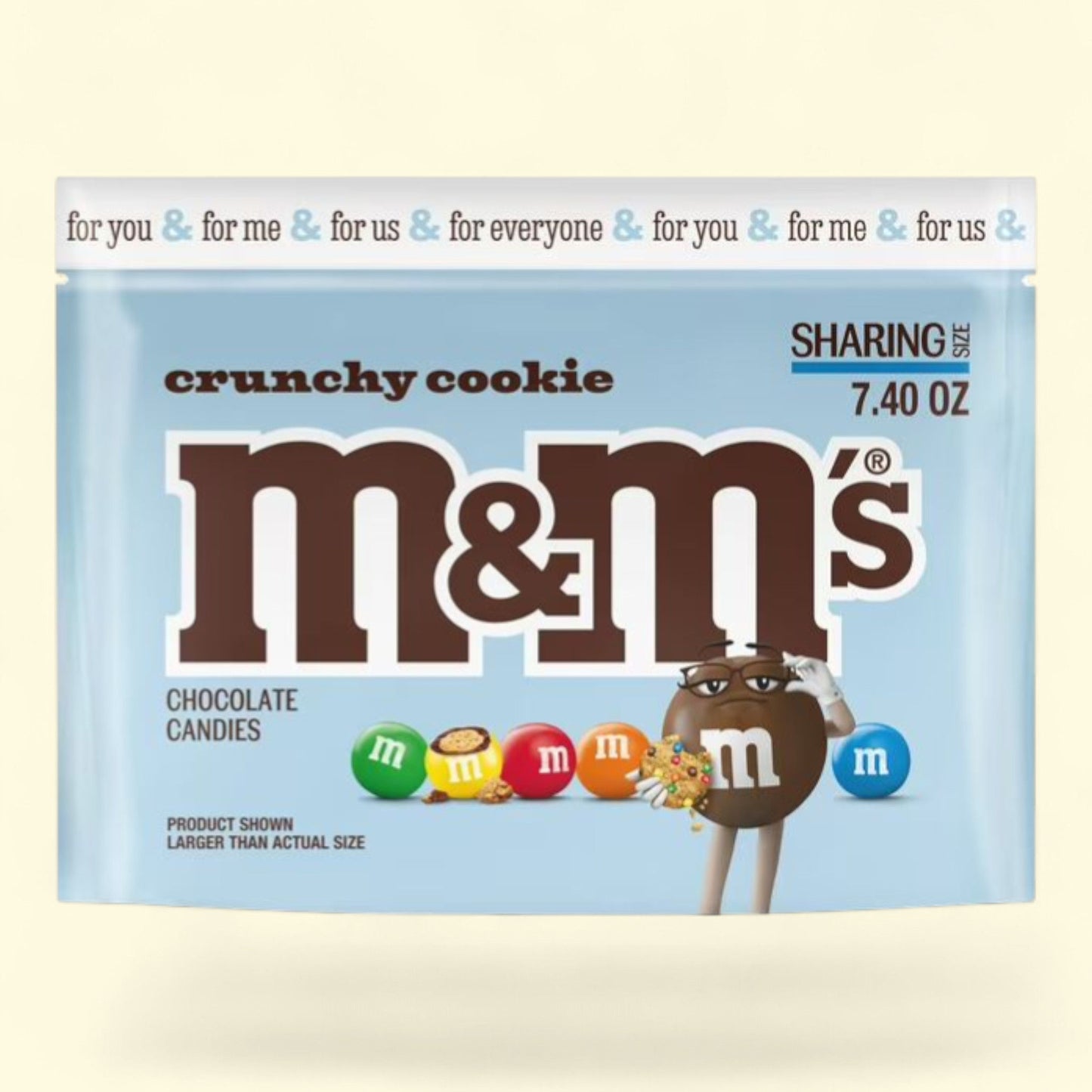 M&M's Crunchy Cookie Milk Chocolate Candy, 7.4 oz Bag