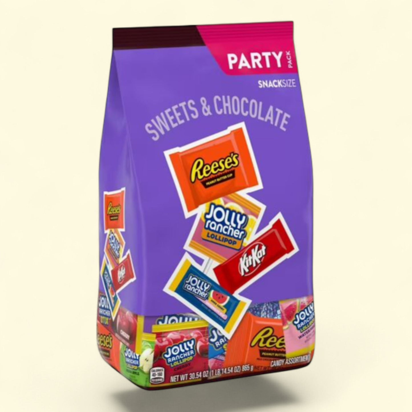 Jolly Rancher, Kit Kat, Reese's Assorted Flavored Snack Size Candy, 30.54 oz