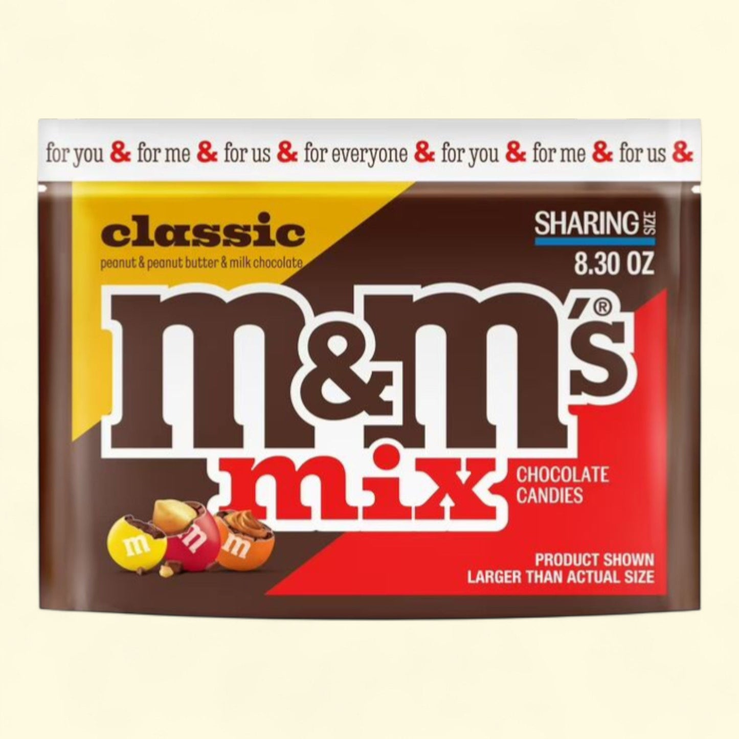 M&M's Classic Mix Chocolate Candy, 8.3 oz Bag