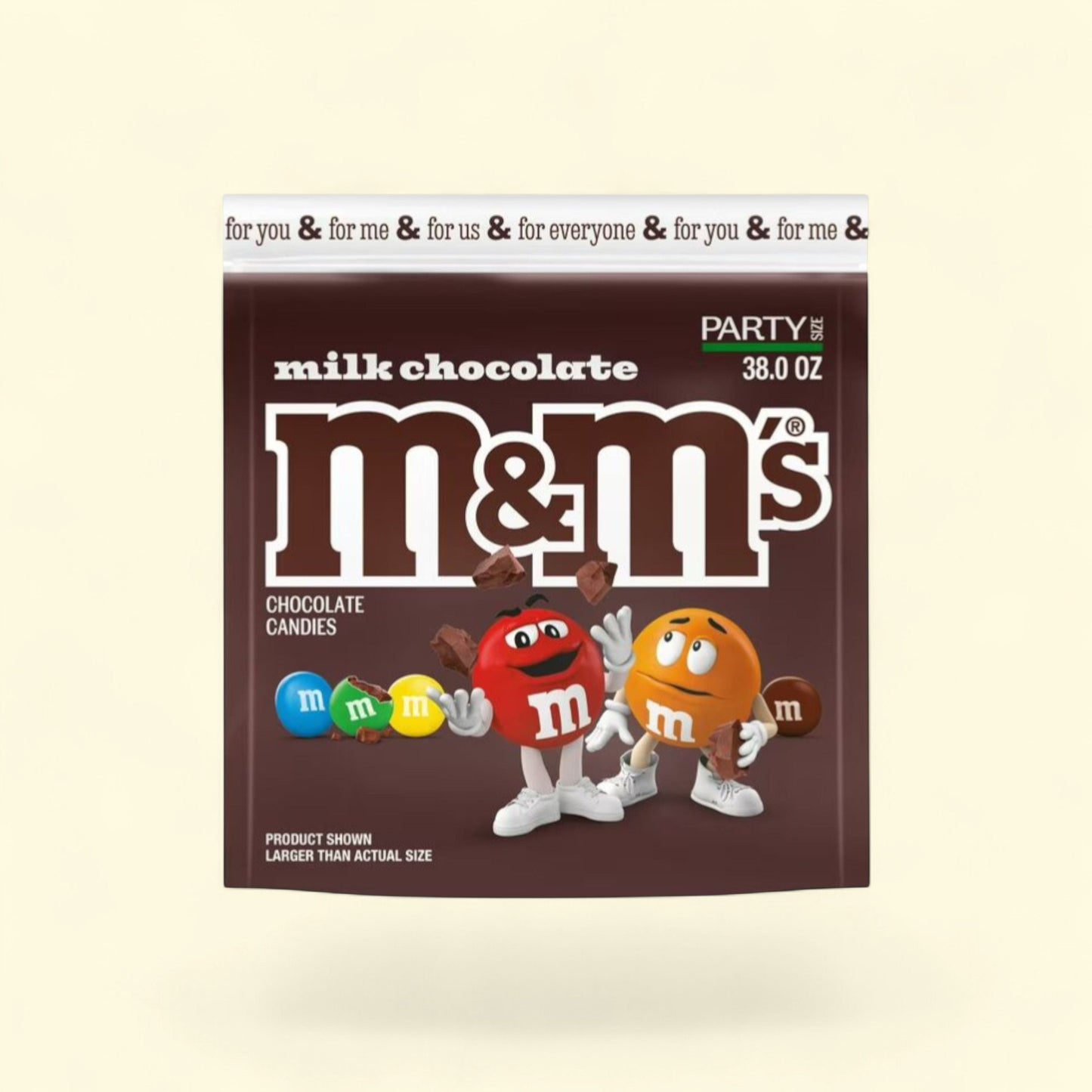 M&M's Milk Chocolate Candy, Party Size 38 oz — authentic US product shipped worldwide by Treatspree