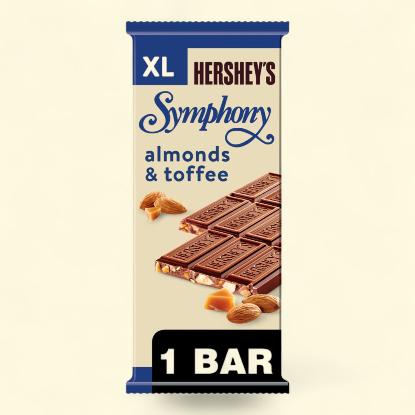 Hershey's Symphony XL Candy Bar, Milk Chocolate Almonds and Toffee, 4..25 oz