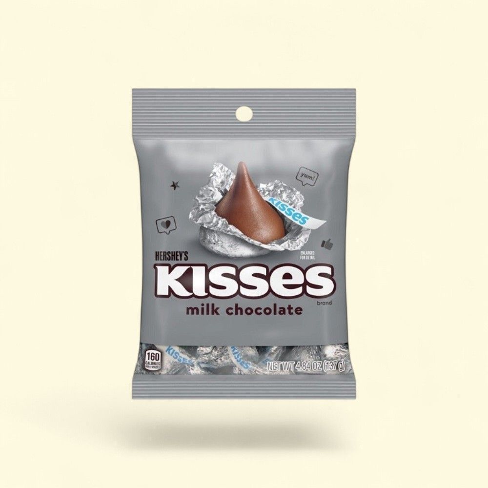 HERSHEY'S Milk Chocolate Kisses Candy, 4.84oz Bag — authentic US product shipped worldwide by Treatspree