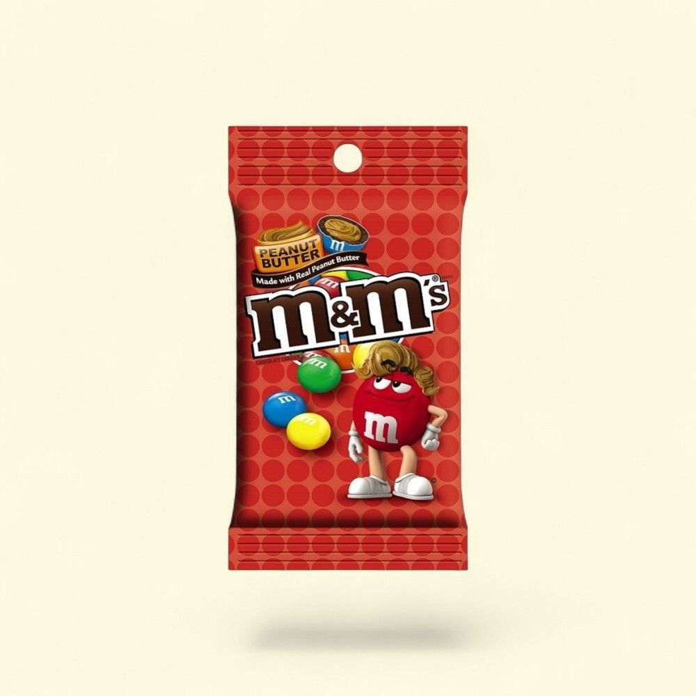 M&M's Peanut Butter Chocolate Candies, Hanging Bag 5.1oz — authentic US product shipped worldwide by Treatspree