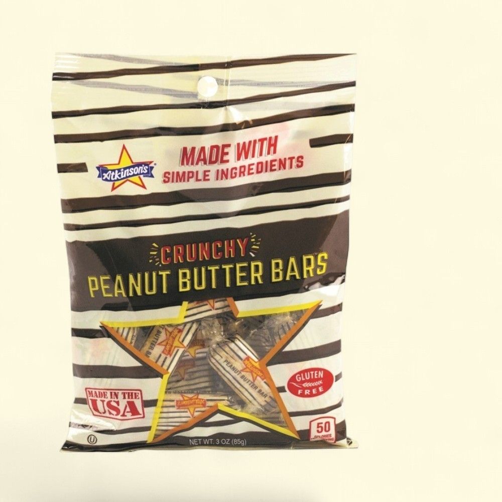 Atkinson's Peanut Butter Bars (3oz Peg Bag) — authentic US product shipped worldwide by Treatspree