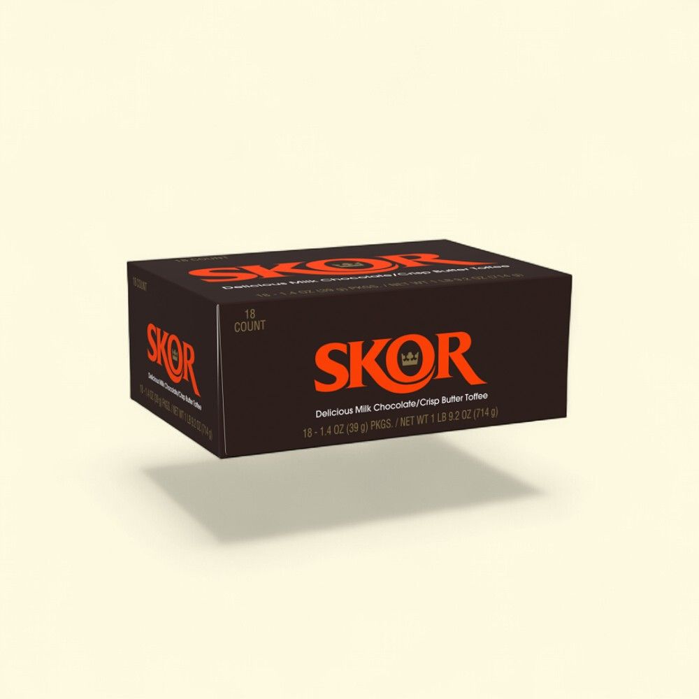 SKOR Regular Crisp Butter Toffee and Chocolate Candy Bar (18 Count) — authentic US product shipped worldwide by Treatspree