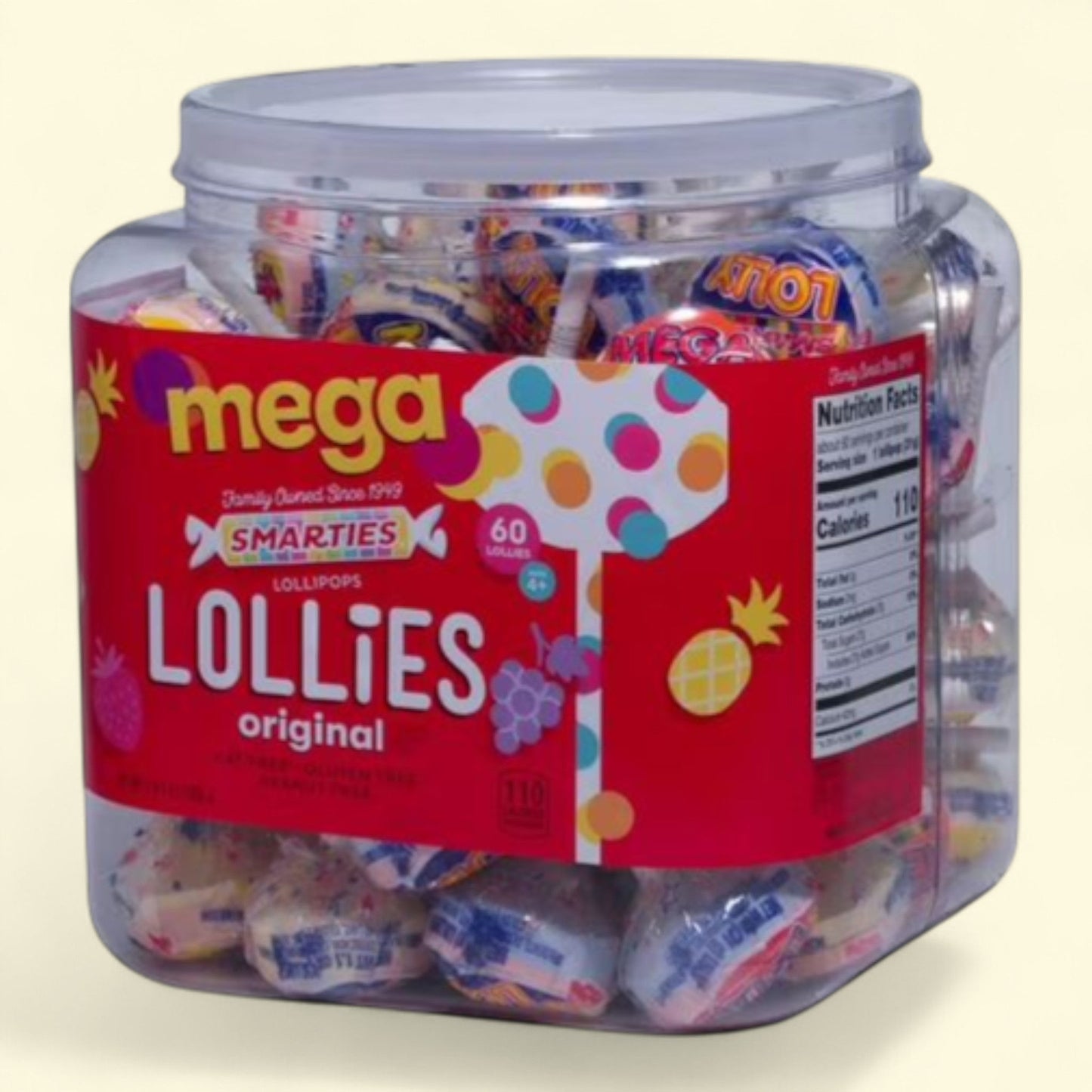 Smarties Original Mega Lollies, 65 Oz Jar