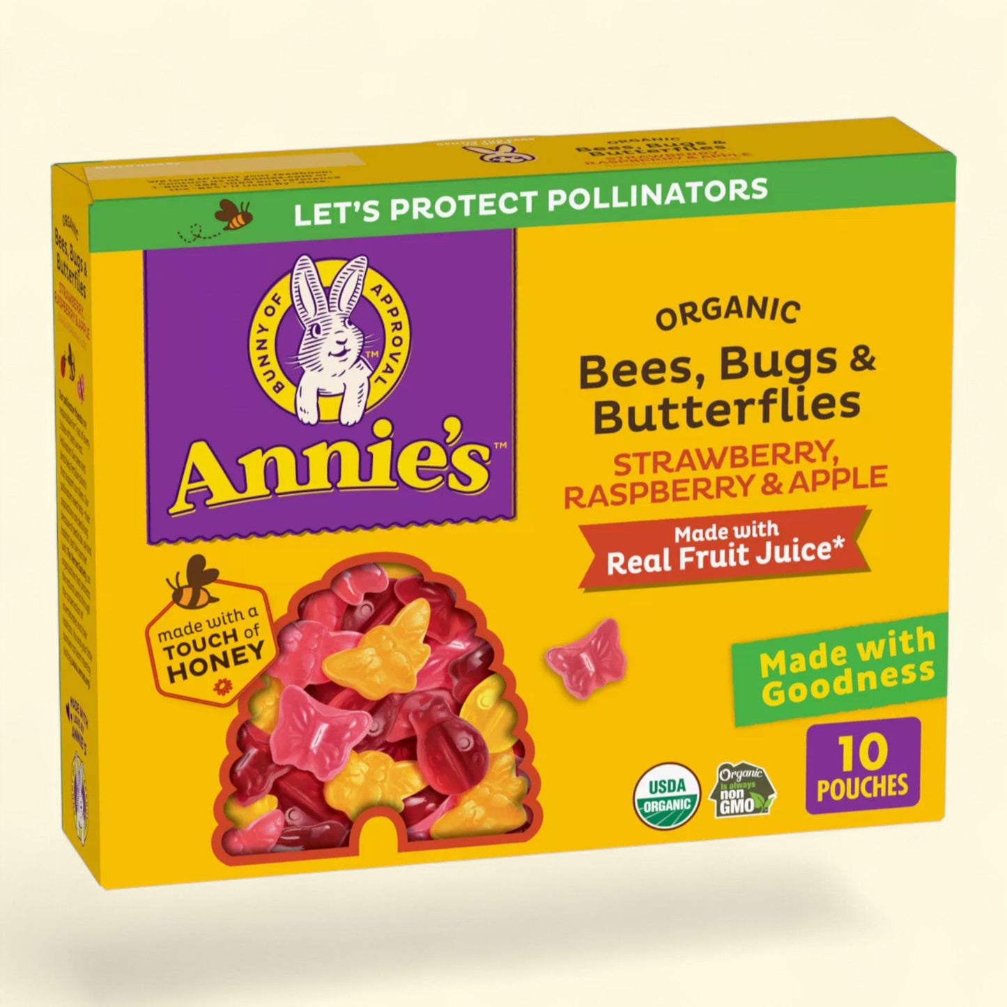 Annie's Organic Fruit Snacks, Bees, Bugs & Butterflies, 7oz/10ct