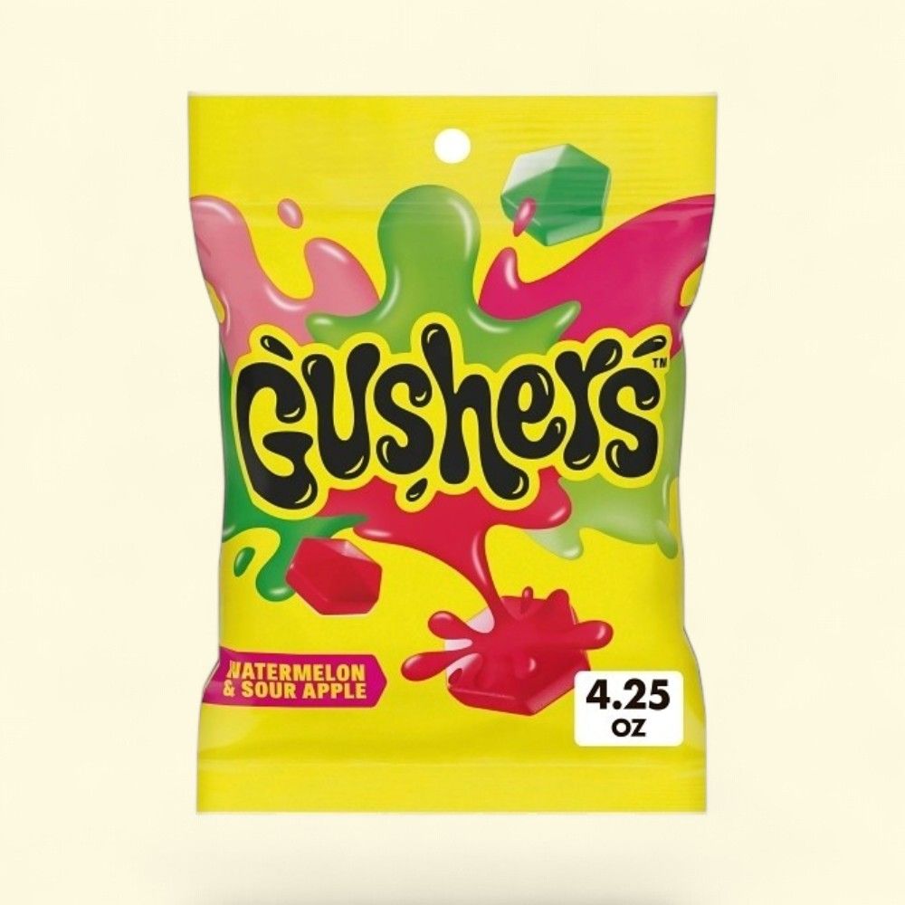 Gushers Watermelon Sour Apple Peg Bag Candy 4.25oz — authentic US product shipped worldwide by Treatspree