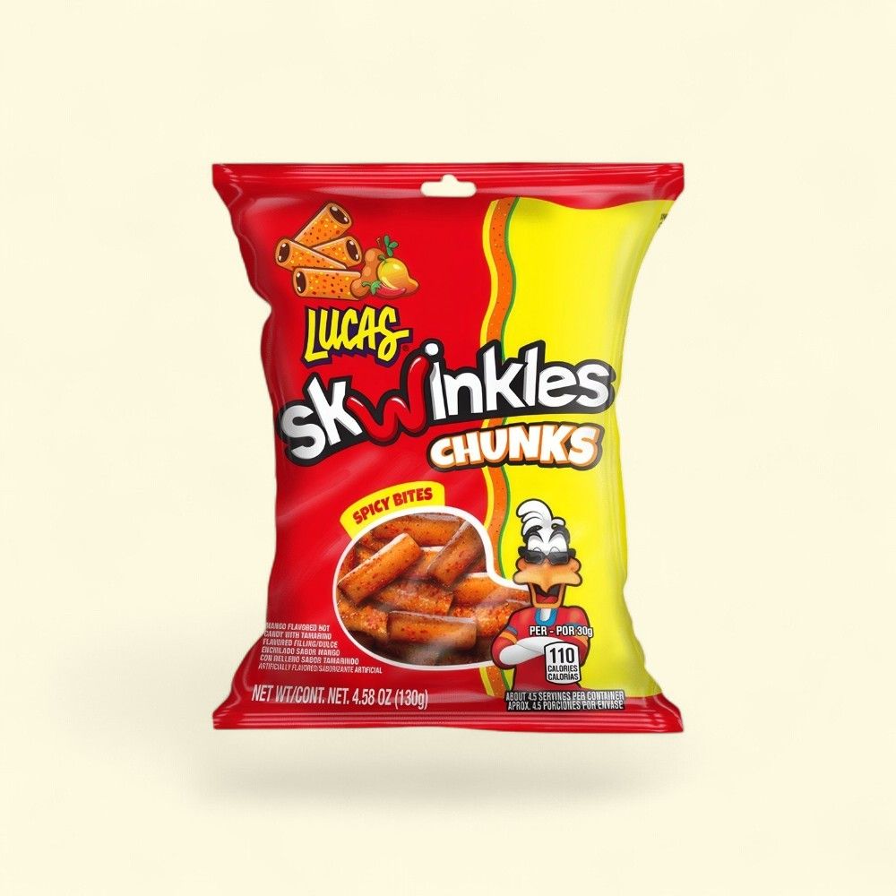 Lucas Skwinkles Mango Hot Candy with Chamoy Peg Bag 4.58oz – authentic US product shipped worldwide by Treatspree