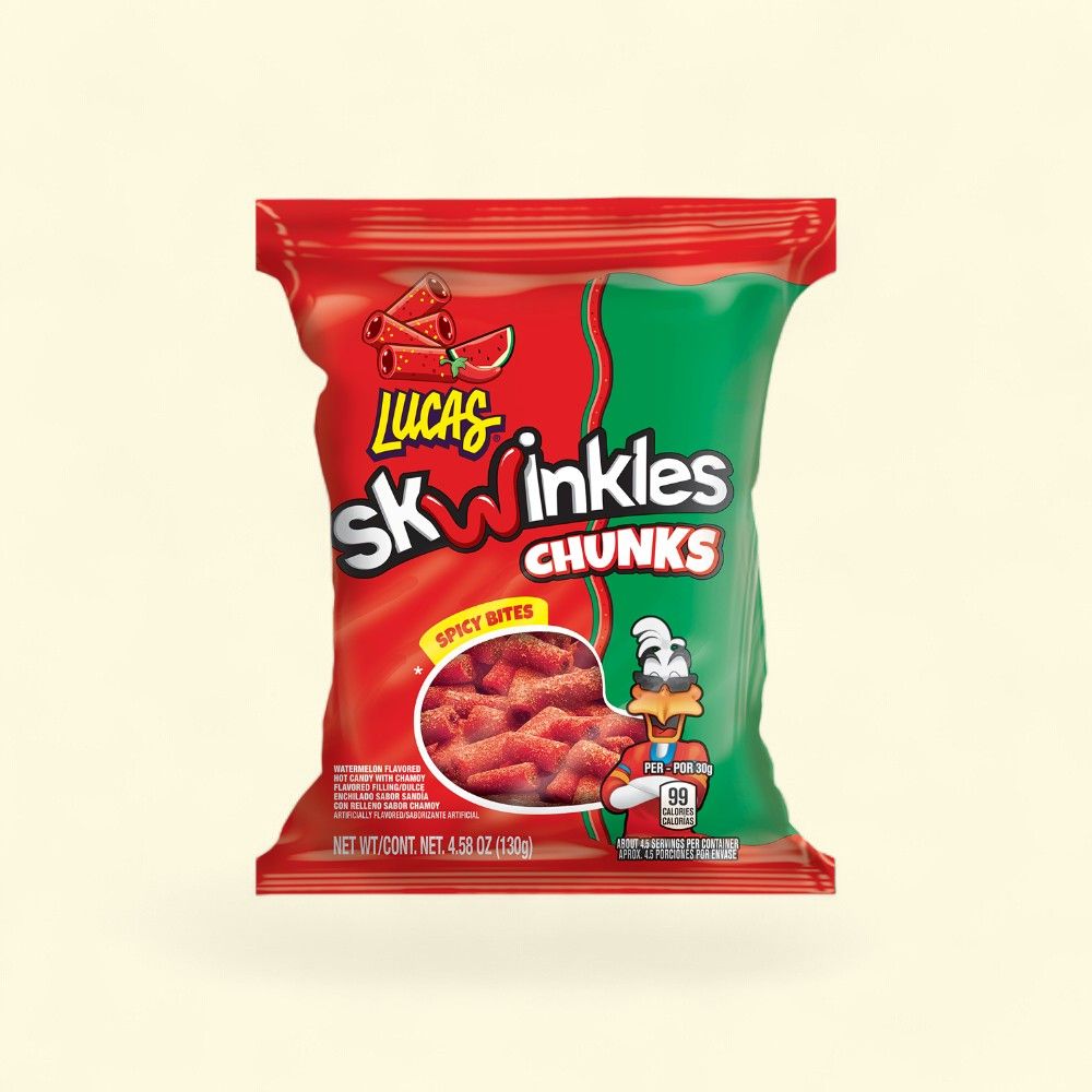 Lucas Skwinkles Watermelon Hot Candy with Chamoy Peg Bag — authentic US product shipped worldwide by Treatspree