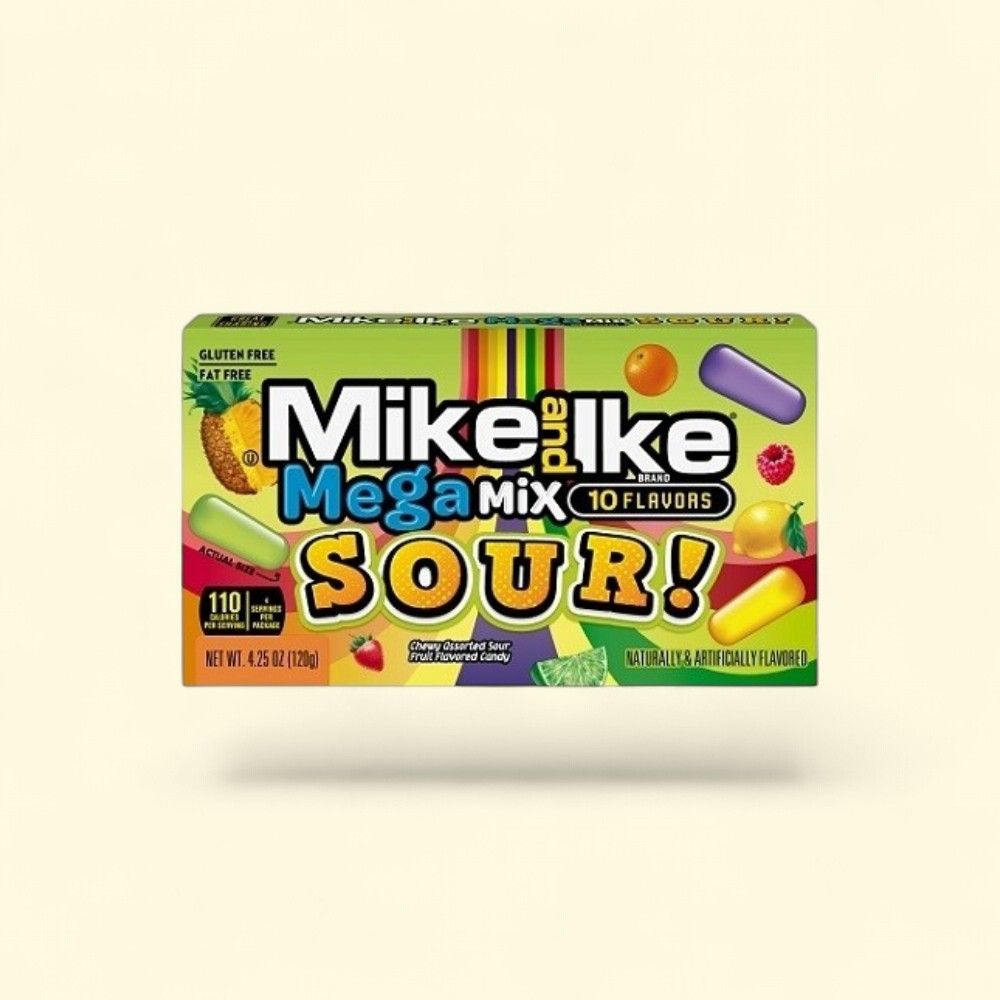 Mike & Ike Mega Mix Sour Theater Box - 4.25 oz — authentic US product shipped worldwide by Treatspree