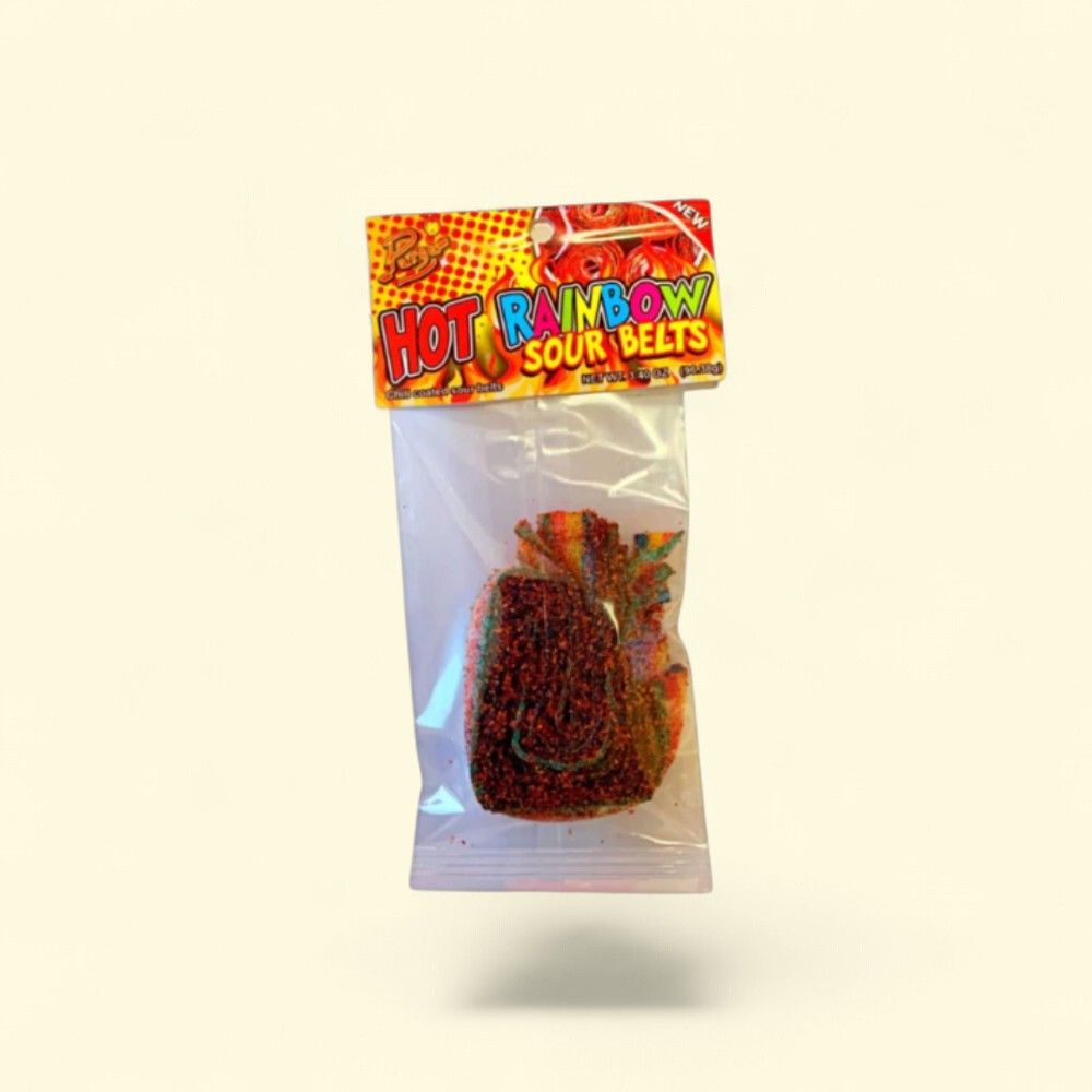 Parga Hot Rainbow Sour Belts Candy - 2.10oz — authentic US product shipped worldwide by Treatspree
