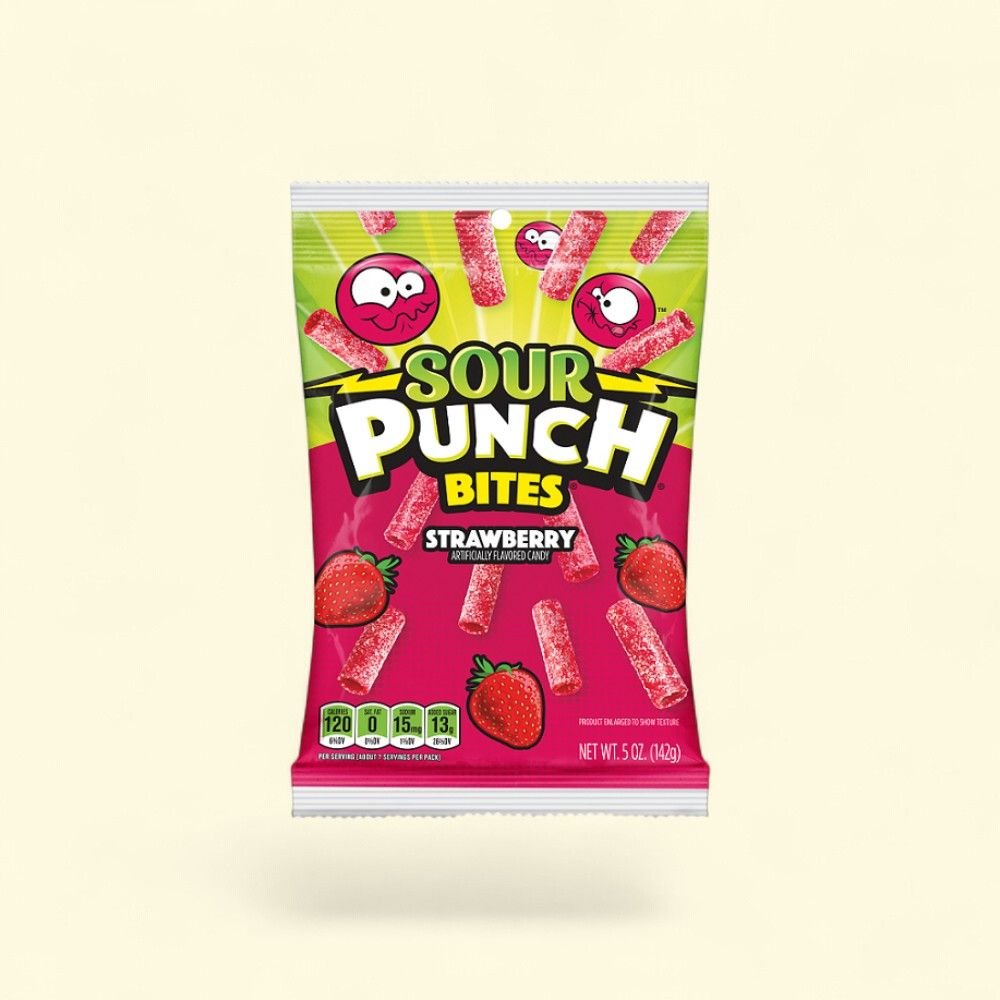 Sour Punch Strawberry Bites Candy - 5 oz — authentic US product shipped worldwide by Treatspree