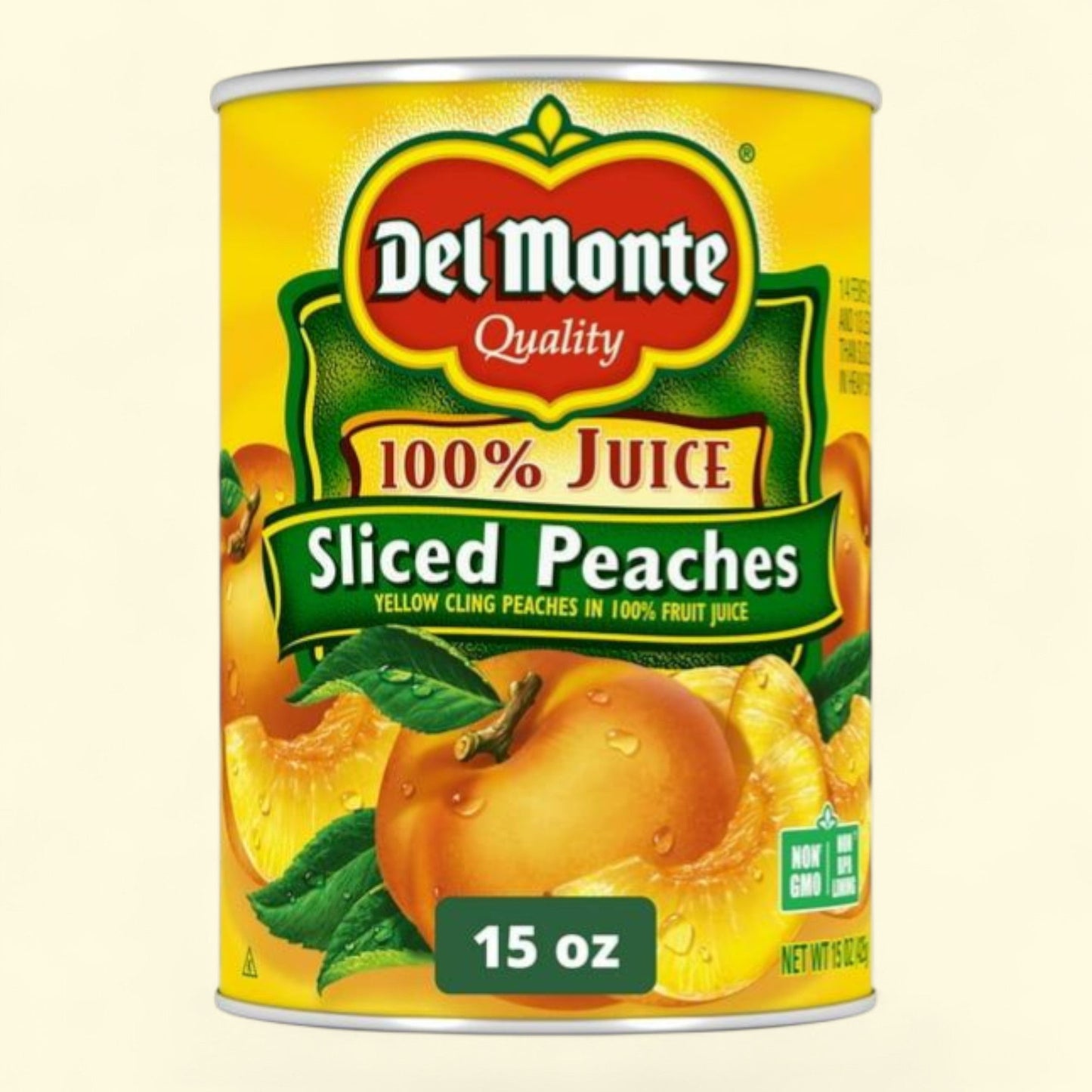 Del Monte Yellow Cling Sliced Peaches, Canned Fruit, 15 oz Can