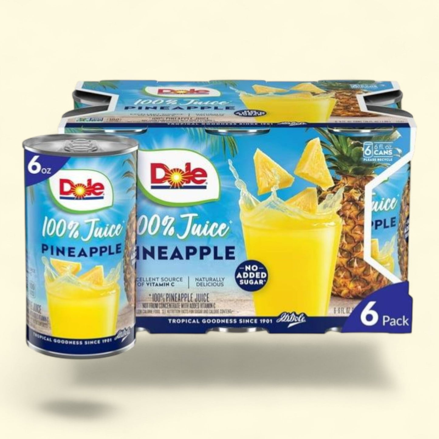 Dole Pineapple Juice Can, 6 fl oz, 6 count