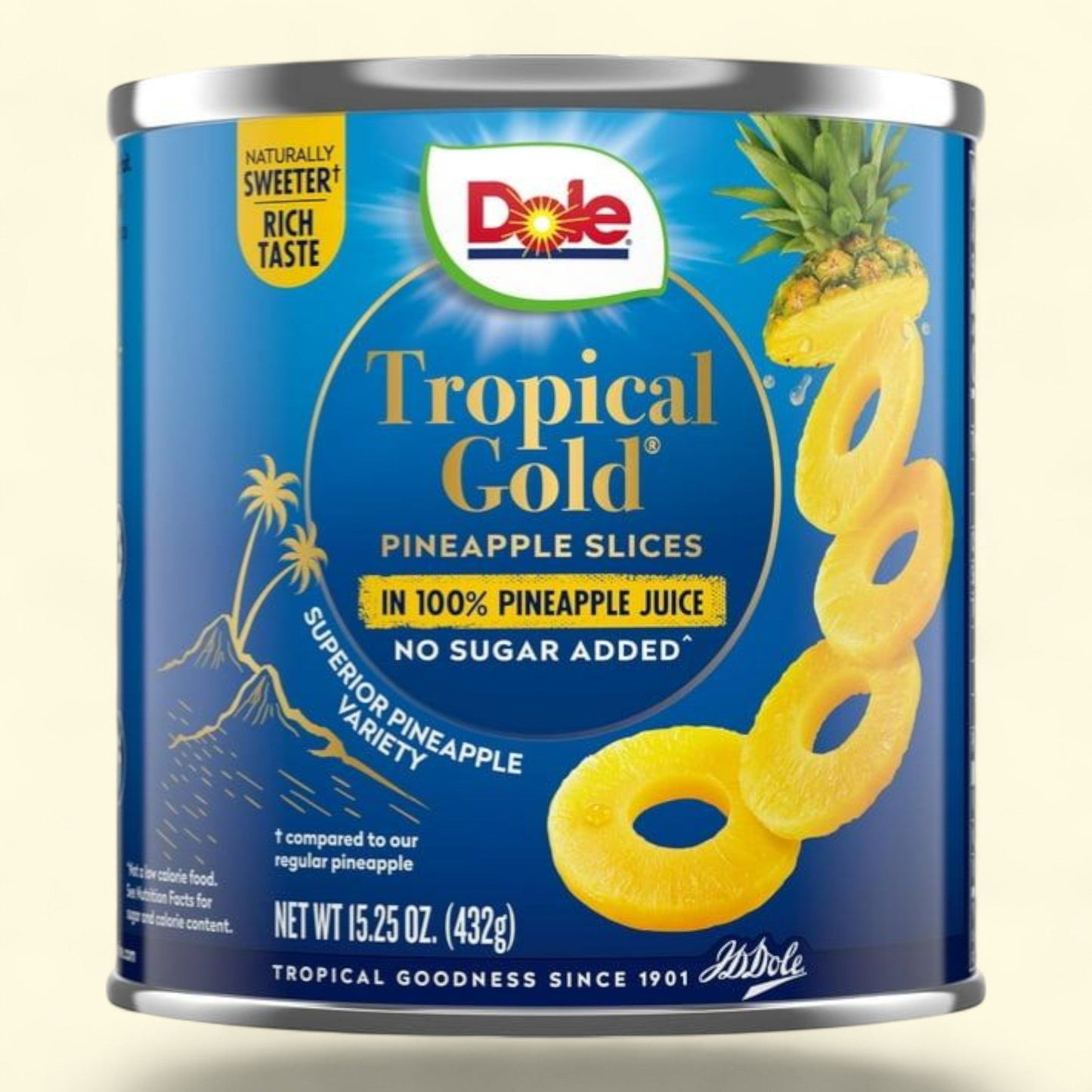Dole Tropical Gold Pineapple Slices in 100% Pineapple Juice, 15 oz Can