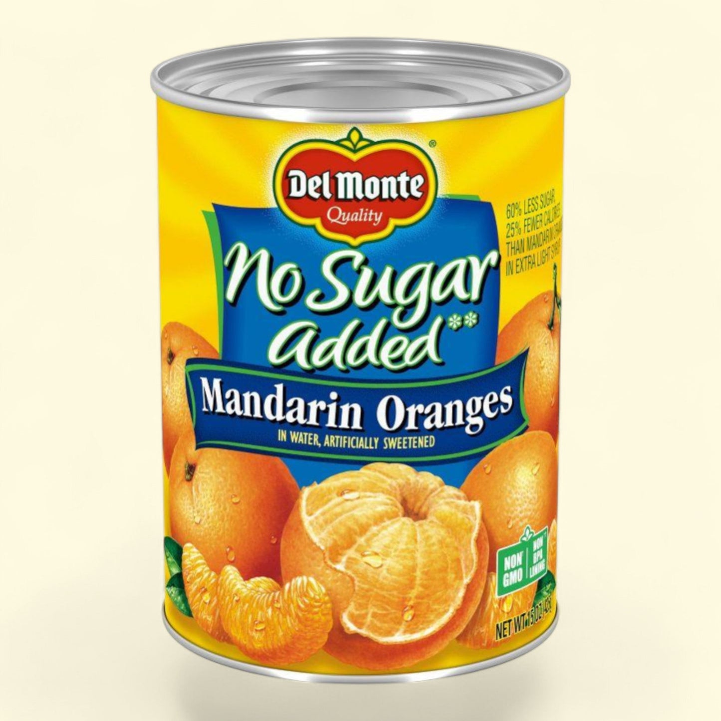 Del Monte No Sugar Added Mandarin Oranges in Water 15oz — authentic US product shipped worldwide by Treatspree