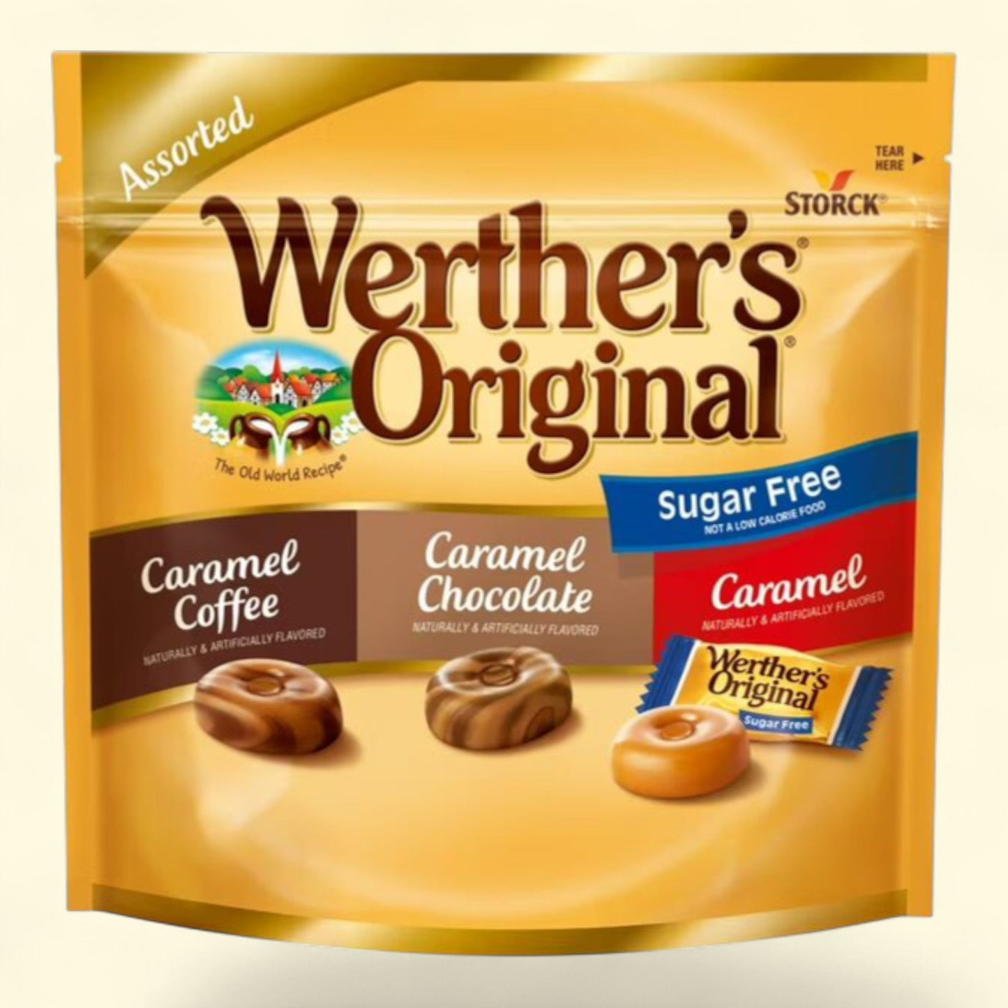 Werthers Original Hard Sugar Free Assorted Flavors Caramel Candy, 7.7 oz