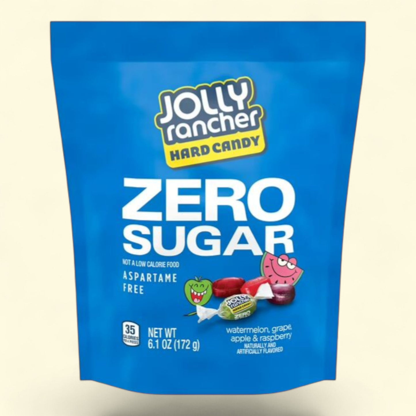 Jolly Rancher Zero Sugar Assorted Fruit Flavored Hard Candy, 6.1 oz Bag