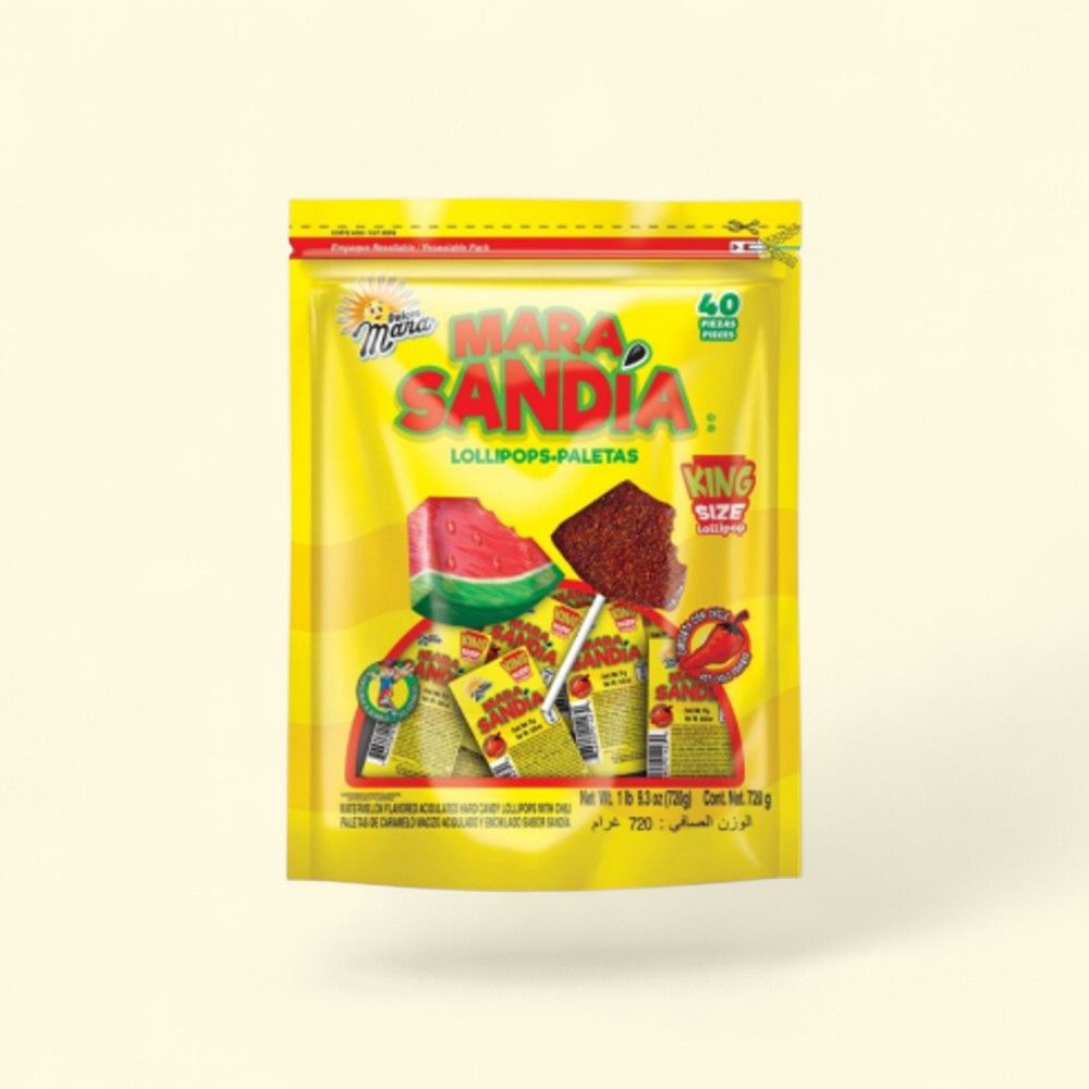 Dulces Mara Sandia Paletas 40-Count Watermelon Lollipops — authentic US product shipped worldwide by Treatspree