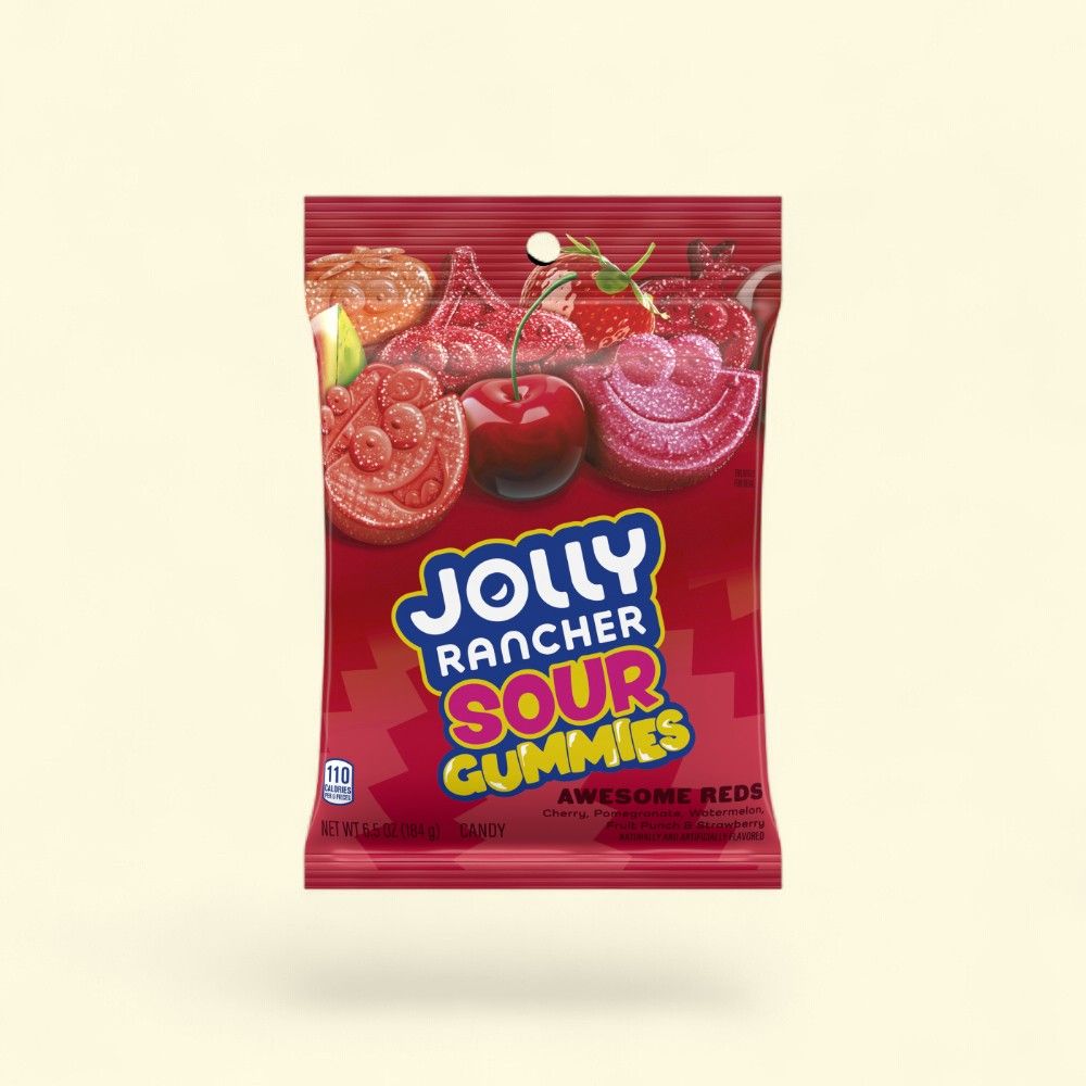 Jolly Rancher Sour Awesome Red Gummies Candy - 6.5oz Bag — authentic US product shipped worldwide by Treatspree