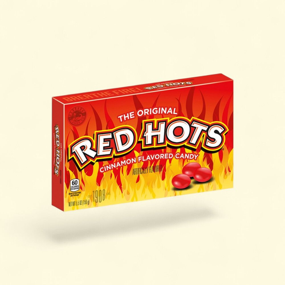 Red Hots Original Cinnamon Candy Theater Box 5.5oz — authentic US product shipped worldwide by Treatspree