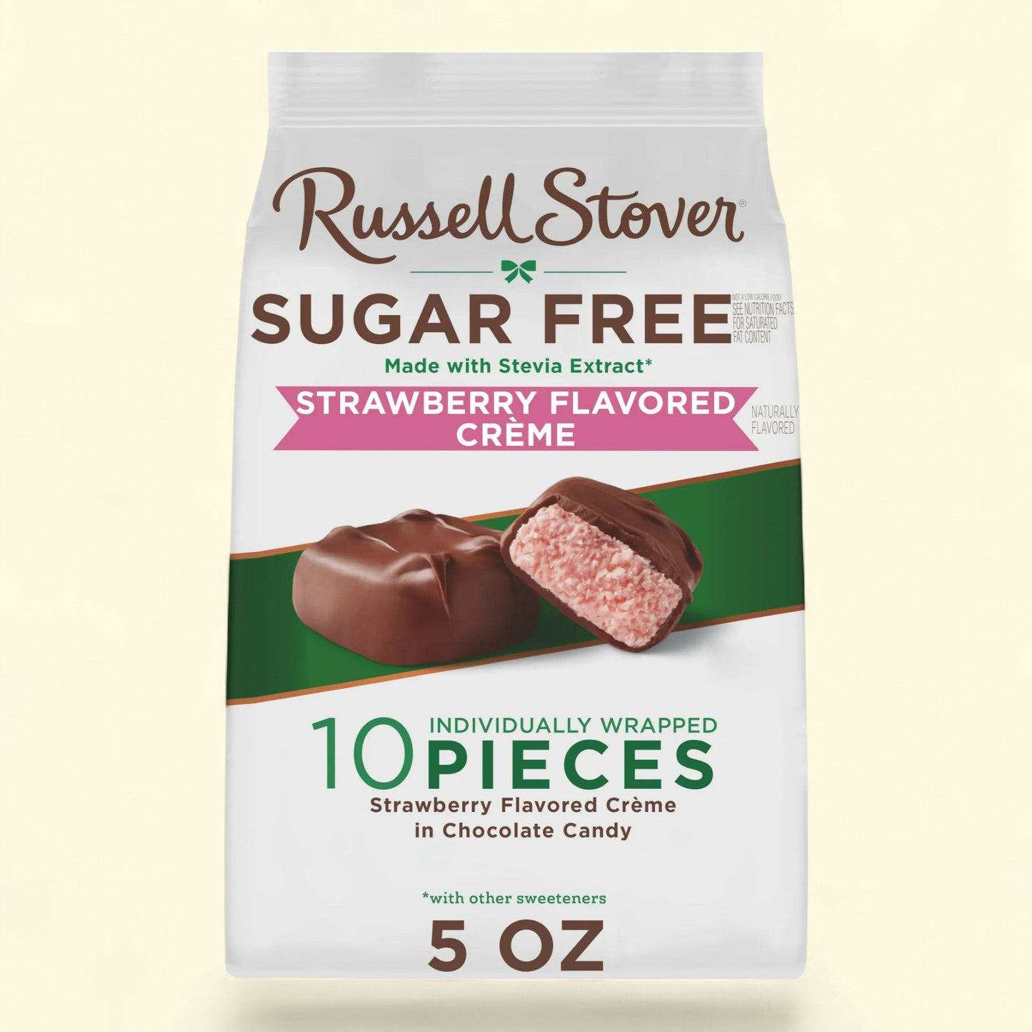 Russell Stover Chocolates, Sugar Free Milk Chocolate Strawberry Caramel Mini Gusset Bag, 5oz
