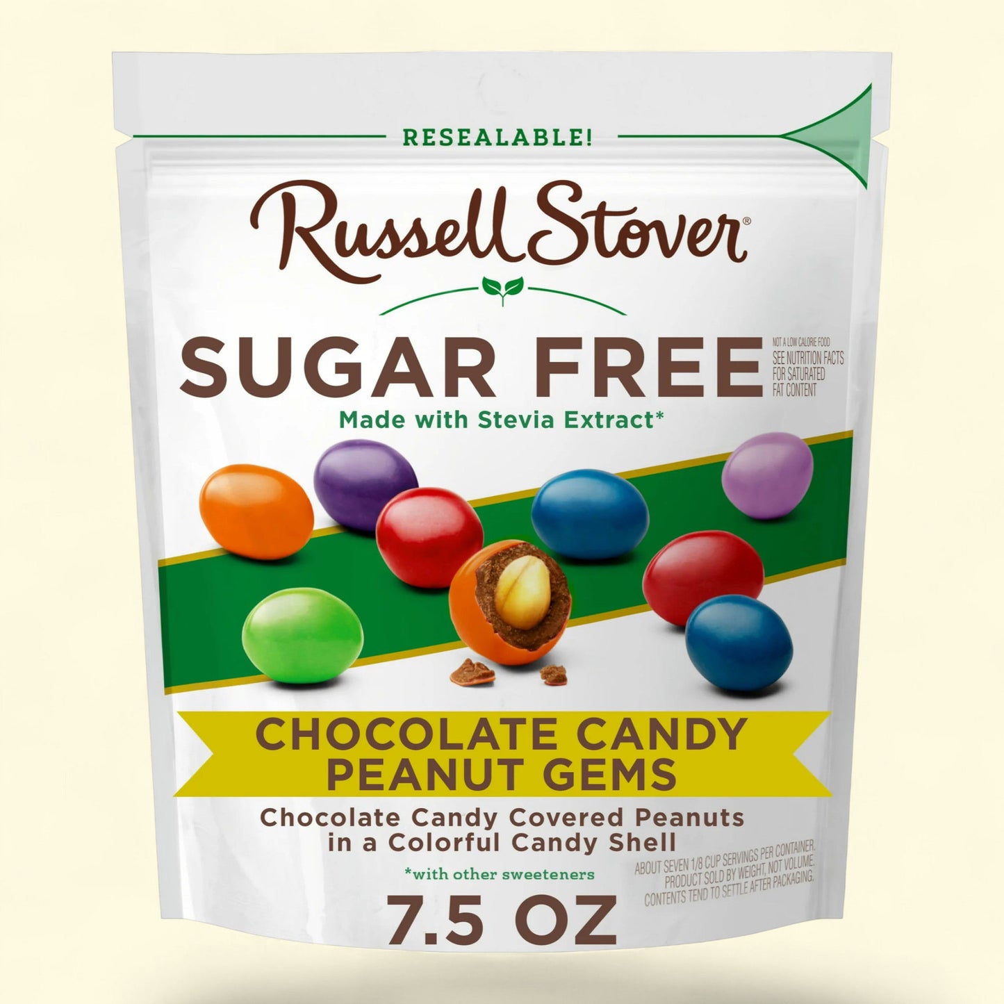Russell Stover Sugar Free Chocolate Candy Coated Peanuts, 7.5 oz.
