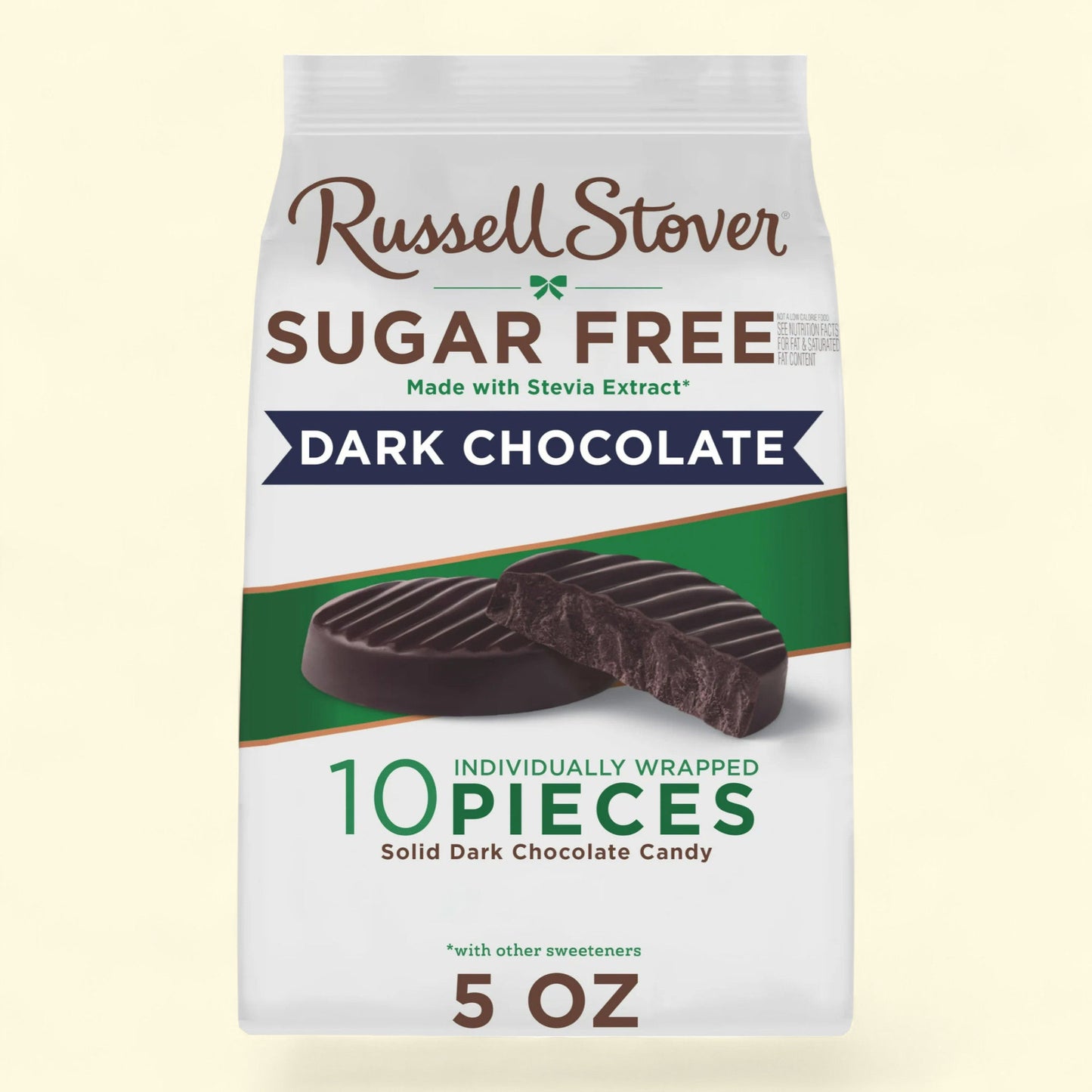 Russell Stover Chocolates Sugar Free Dark Chocolate Medallions Mini Gusset Bag, 5oz
