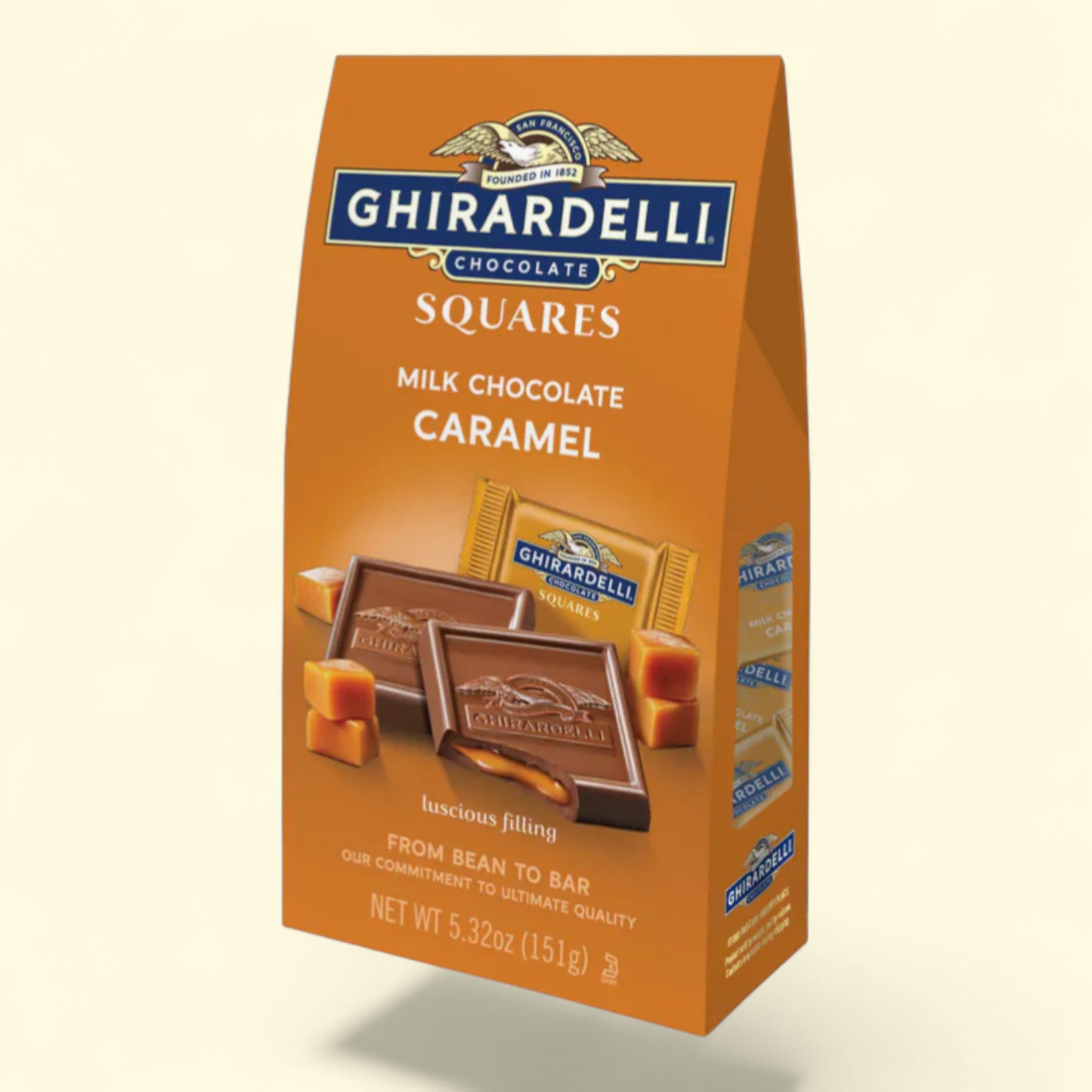 Ghirardelli Milk Chocolate Caramel Filling Squares Candy, 5.32 oz