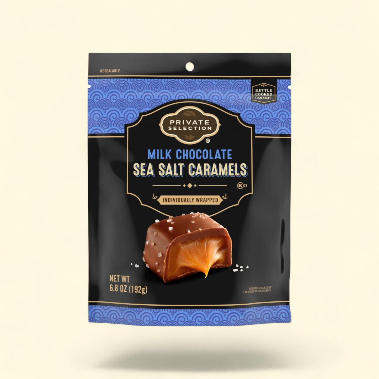 Private Selection, Milk Chocolate Sea Salt Caramels, 6.8 oz — authentic US product shipped worldwide by Treatspree