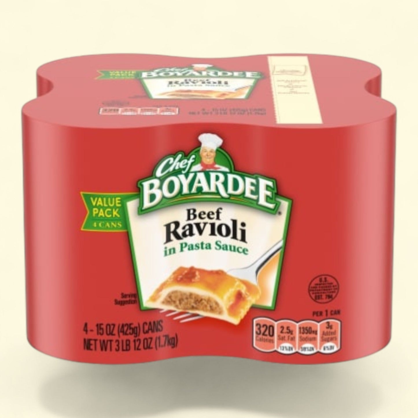 Chef Boyardee Beef Ravioli, 4 count 15 oz — authentic US product shipped worldwide by Treatspree