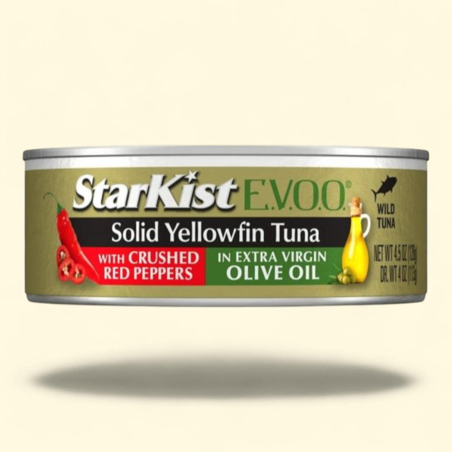 StarKist Solid Yellowfin Tuna with Crushed Red Peppers in Extra Virgin Olive Oil, 4.5 oz